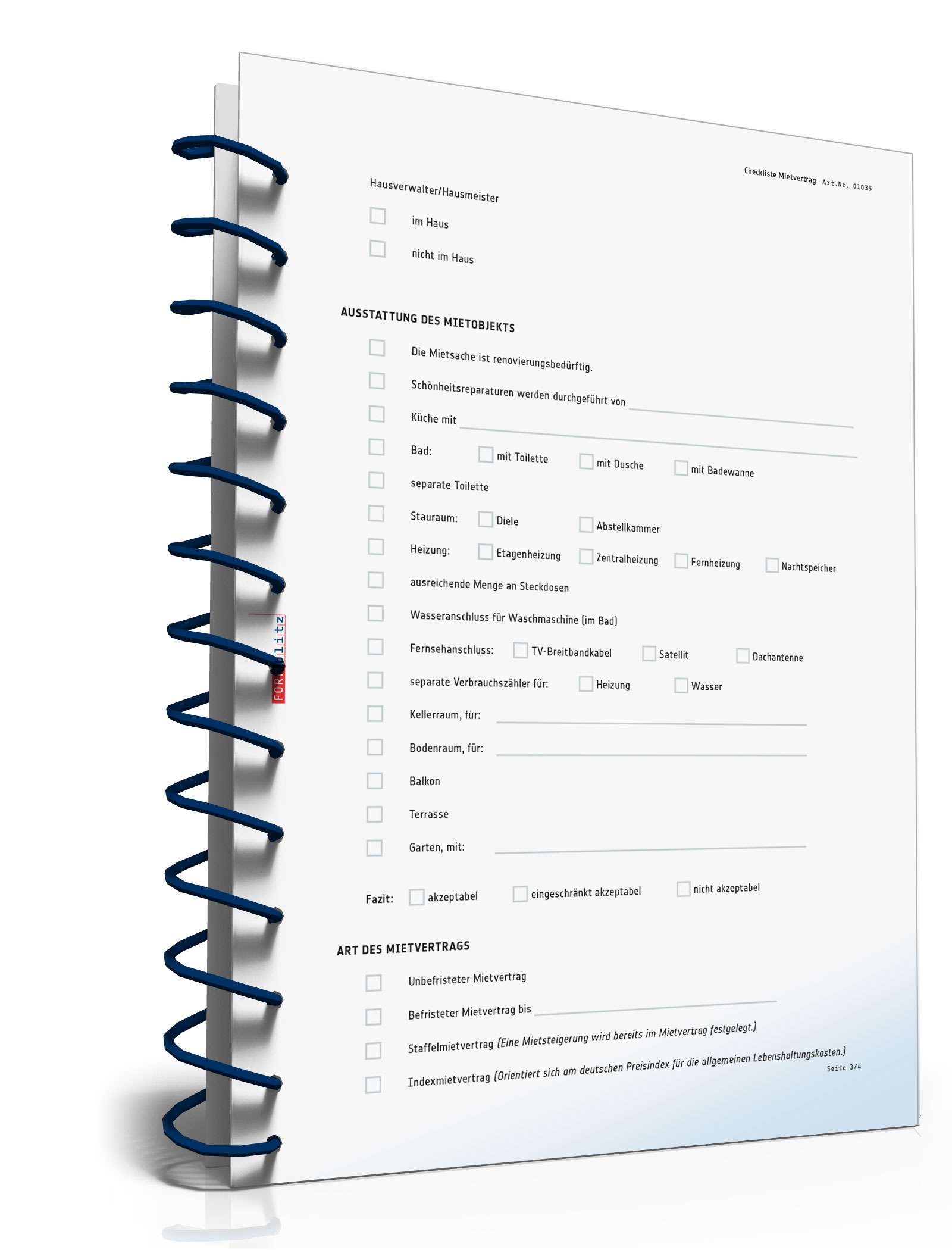 Checkliste für ein Mietobjekt PDF. Seite: 3