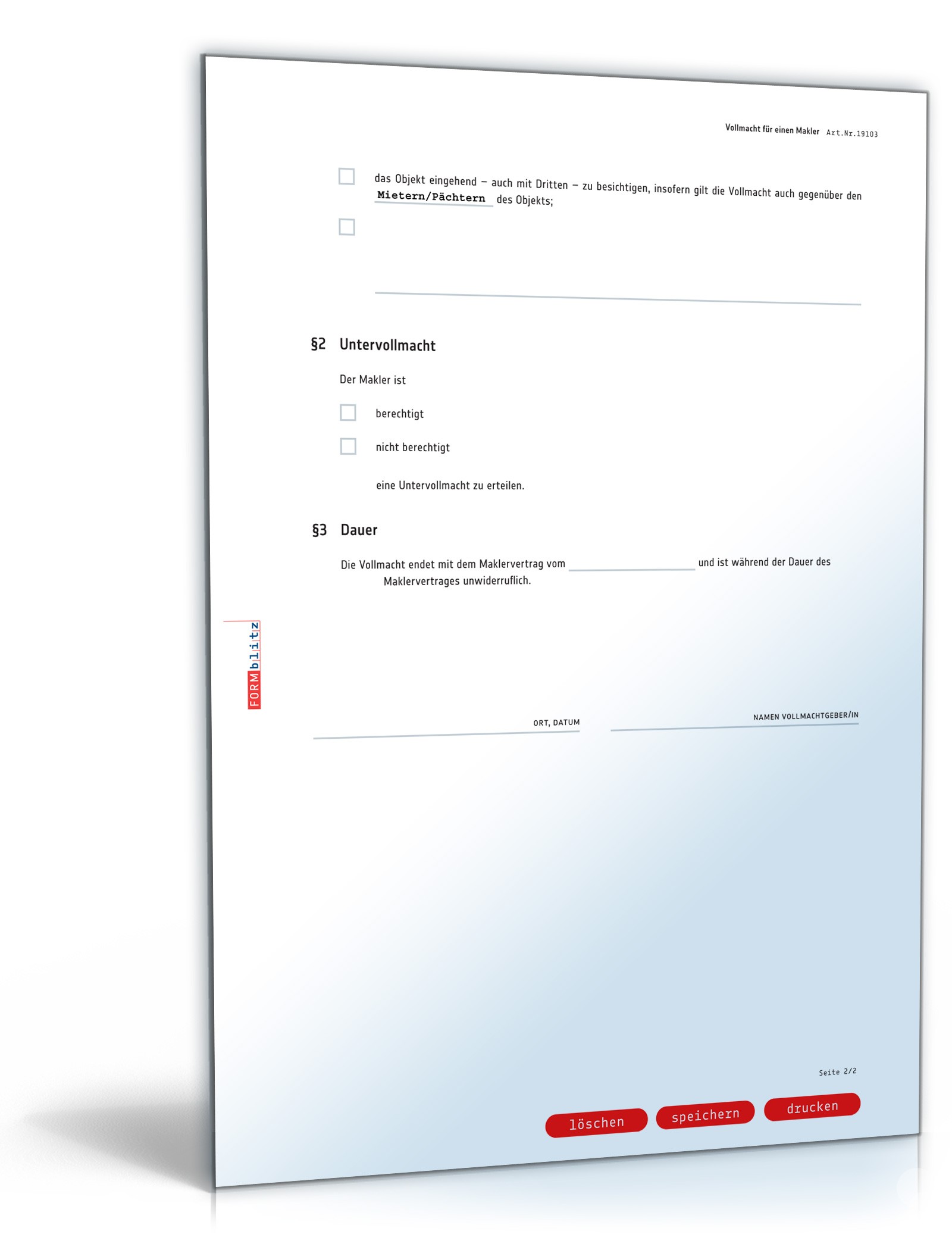 Maklervollmacht PDF. Seite: 2