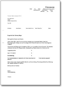 Angebot für Gartenpflegearbeiten Word