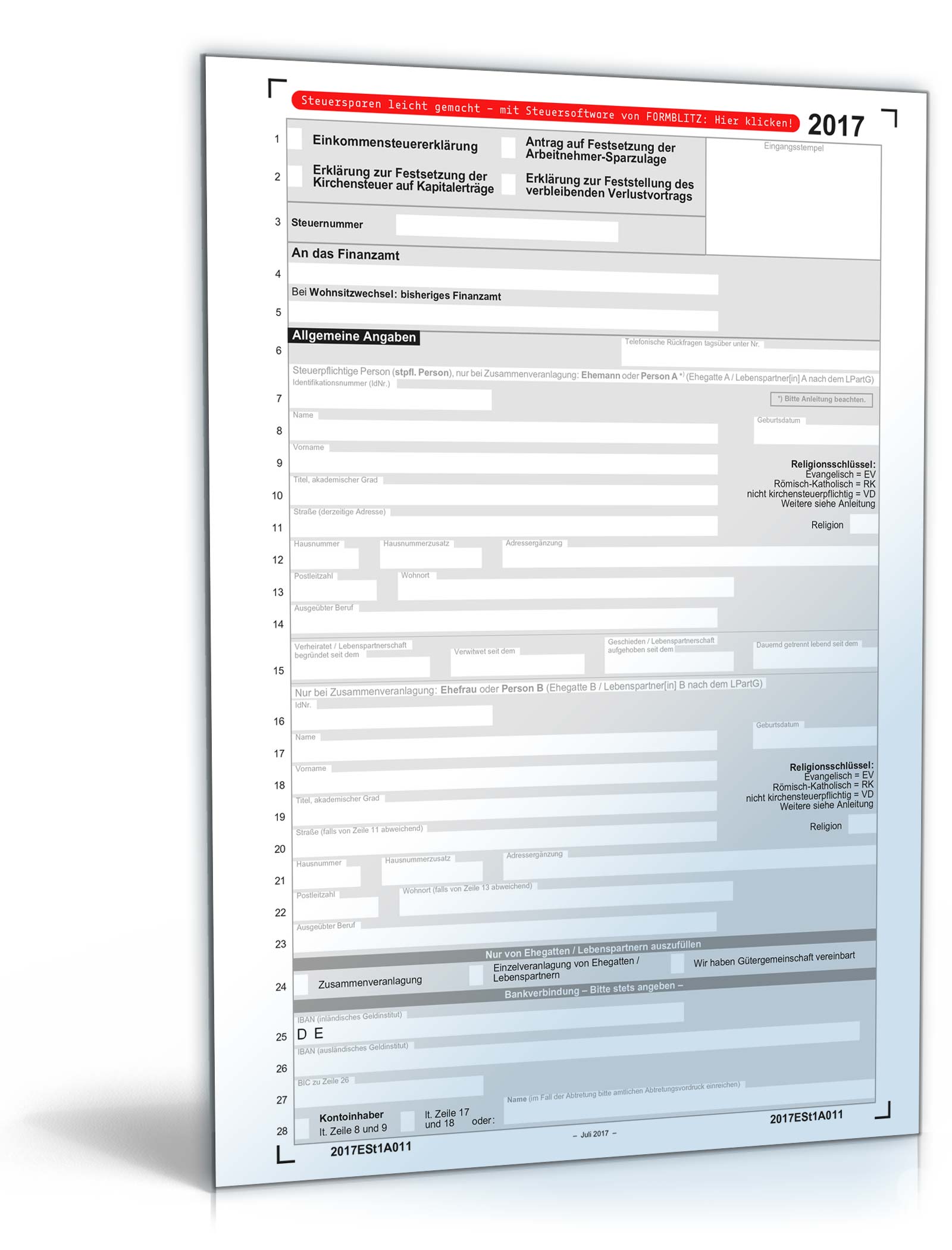 Einkommensteuererklärung 2017 PDF