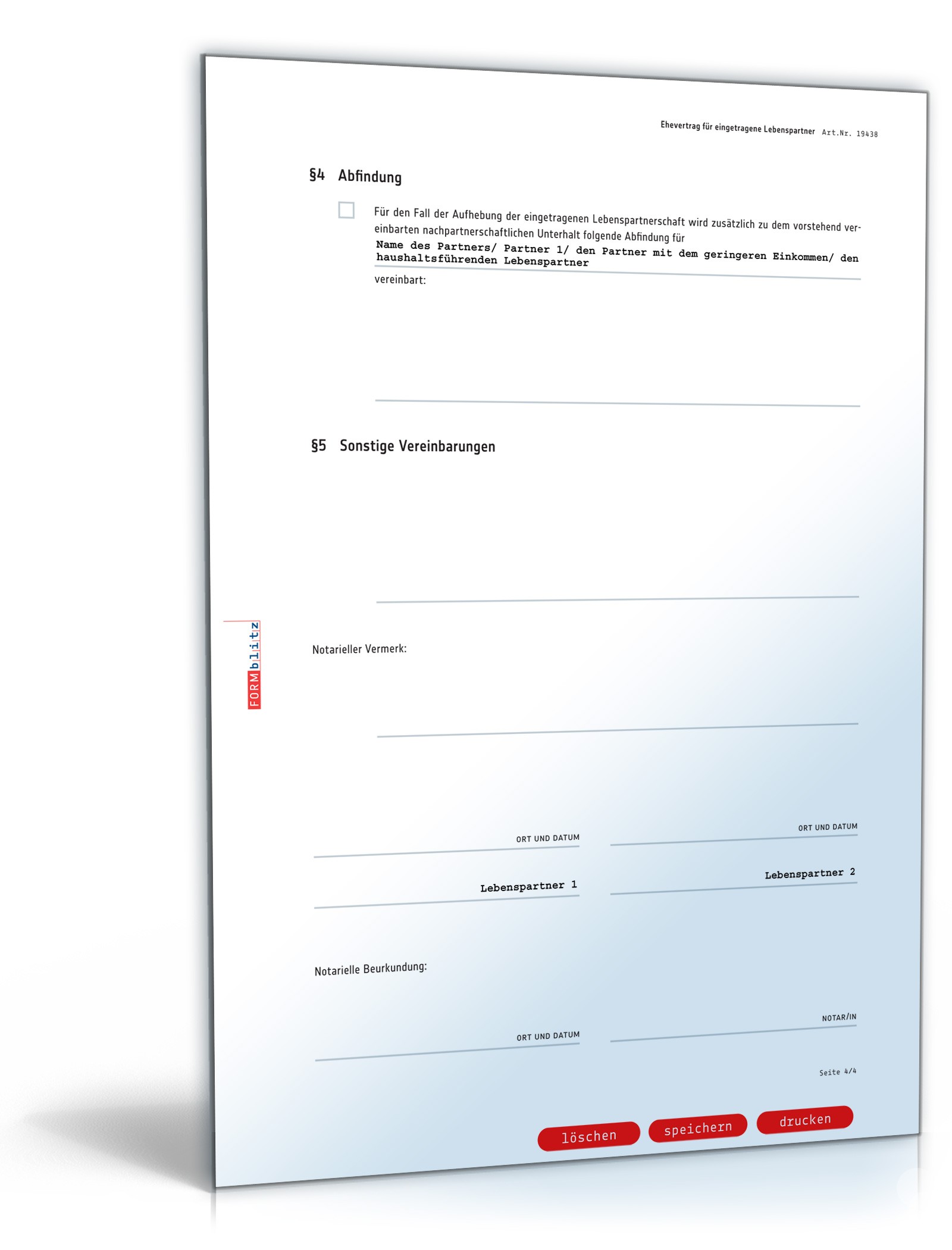 Ehevertrag eingetragene Lebenspartner PDF. Seite: 4