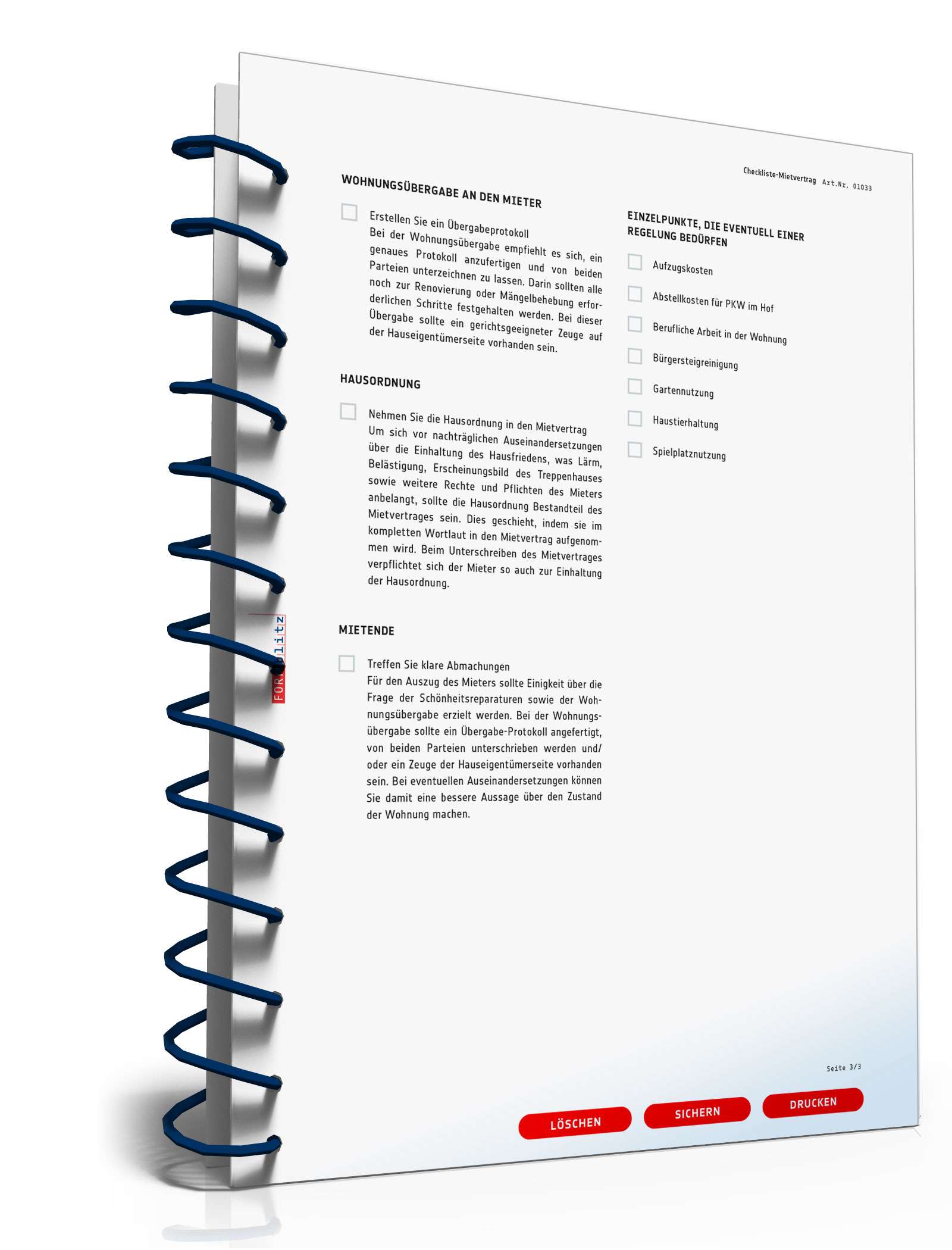 Checkliste für den Vermieter PDF. Seite: 3