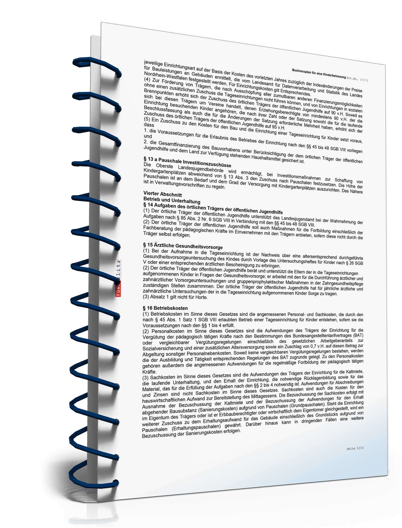 Businessplan Kinderbetreuung Excel. Seite: 2