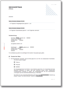 Deckvertrag Pferd Word