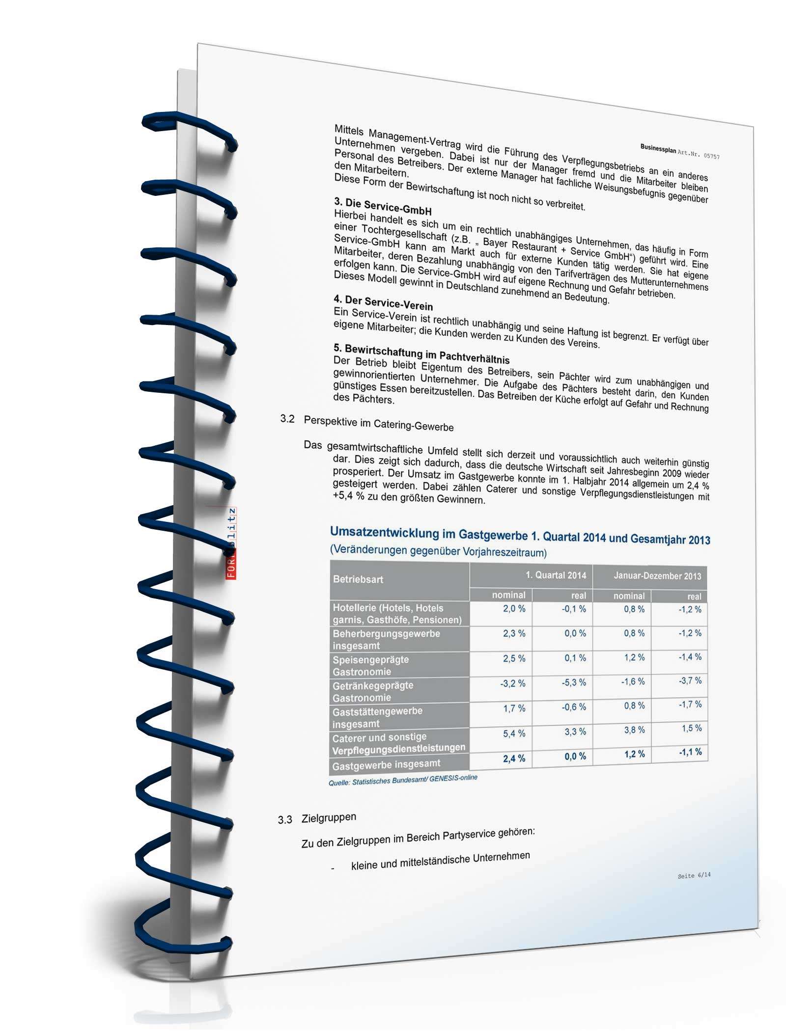 Businessplan Catering-Service Excel. Seite: 7