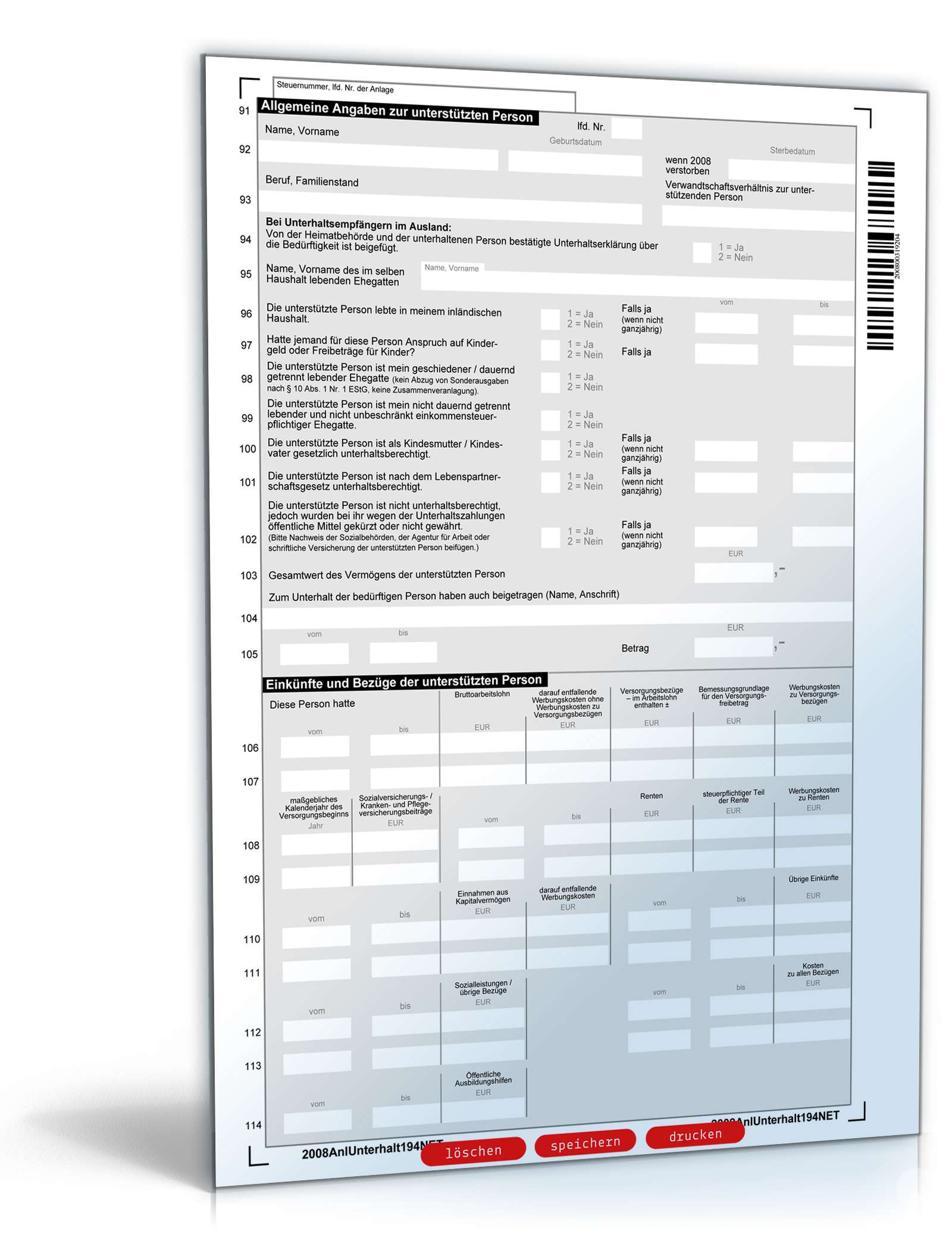Anlage Unterhalt 2008 PDF. Seite: 4
