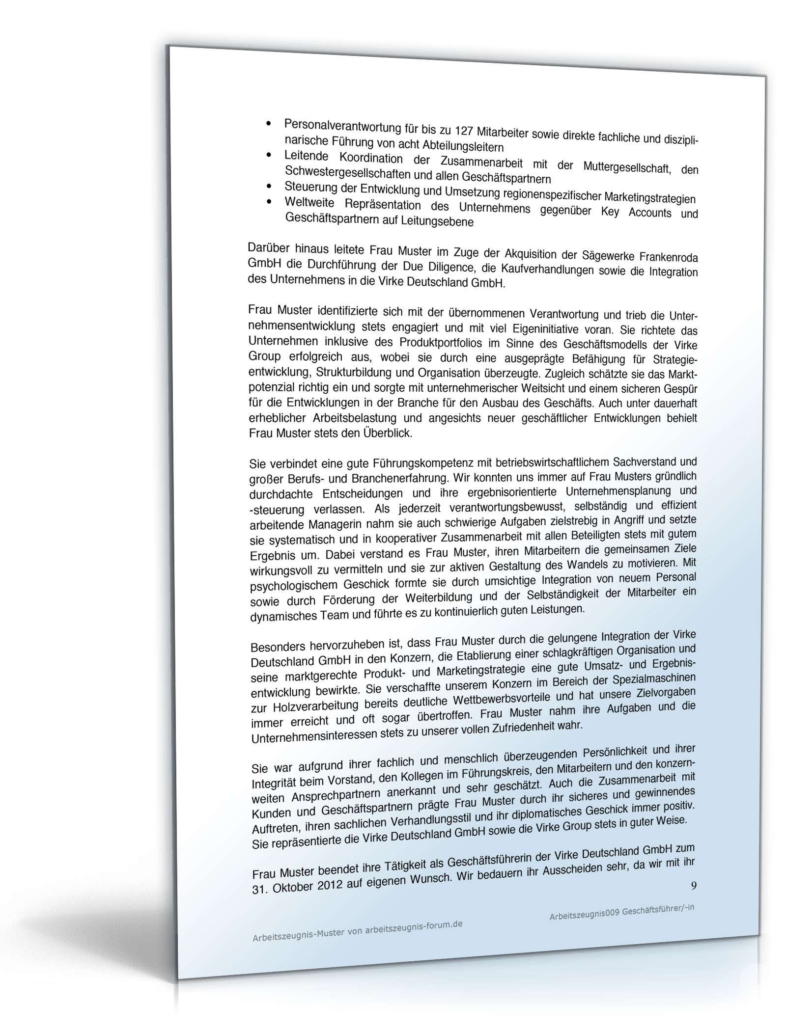 Arbeitszeugnis Geschäftsführer  PDF. Seite: 9