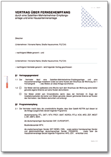 Nutzungsvertrag Satellitenanlage Word