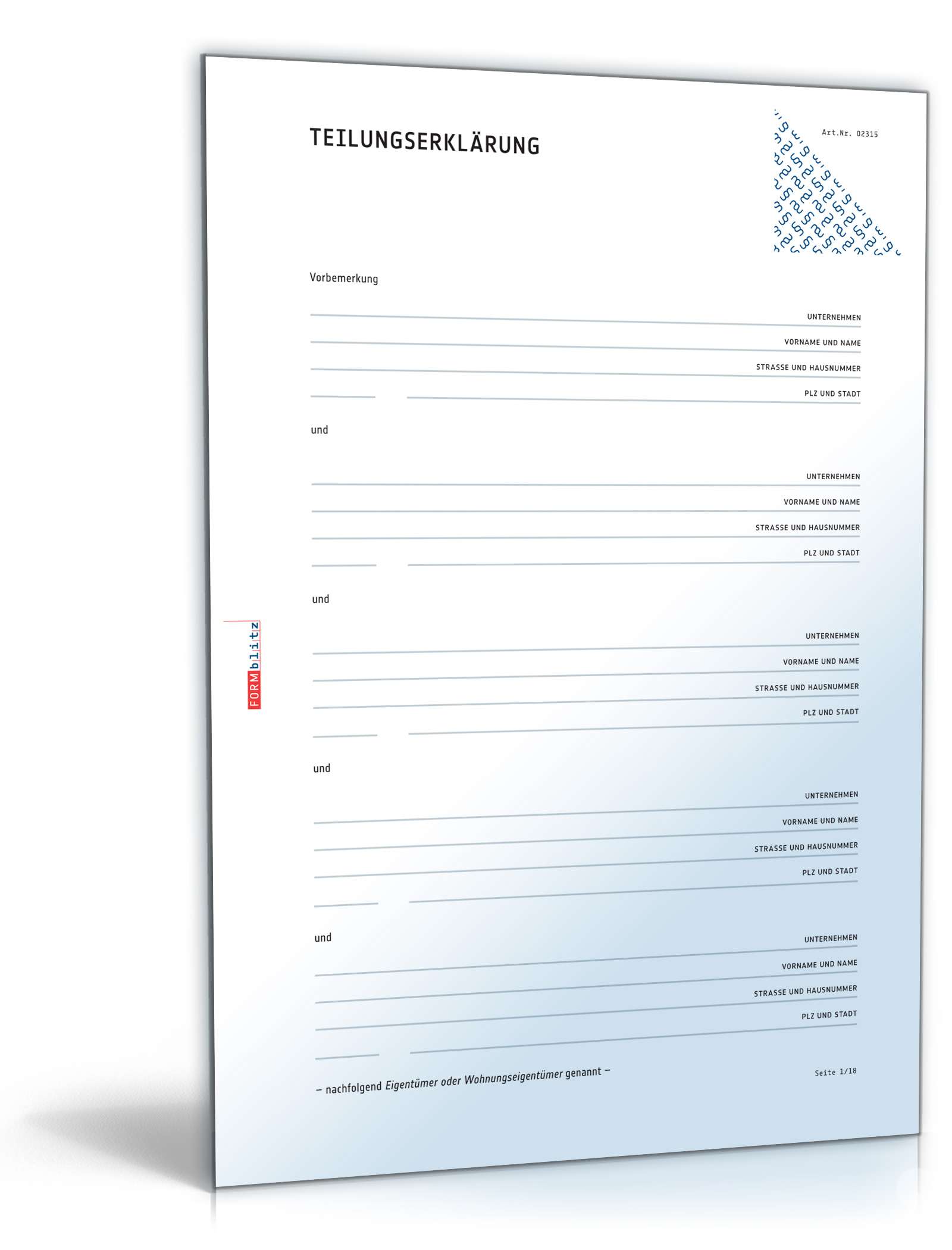 Teilungserklärung Wohnungseigentum PDF