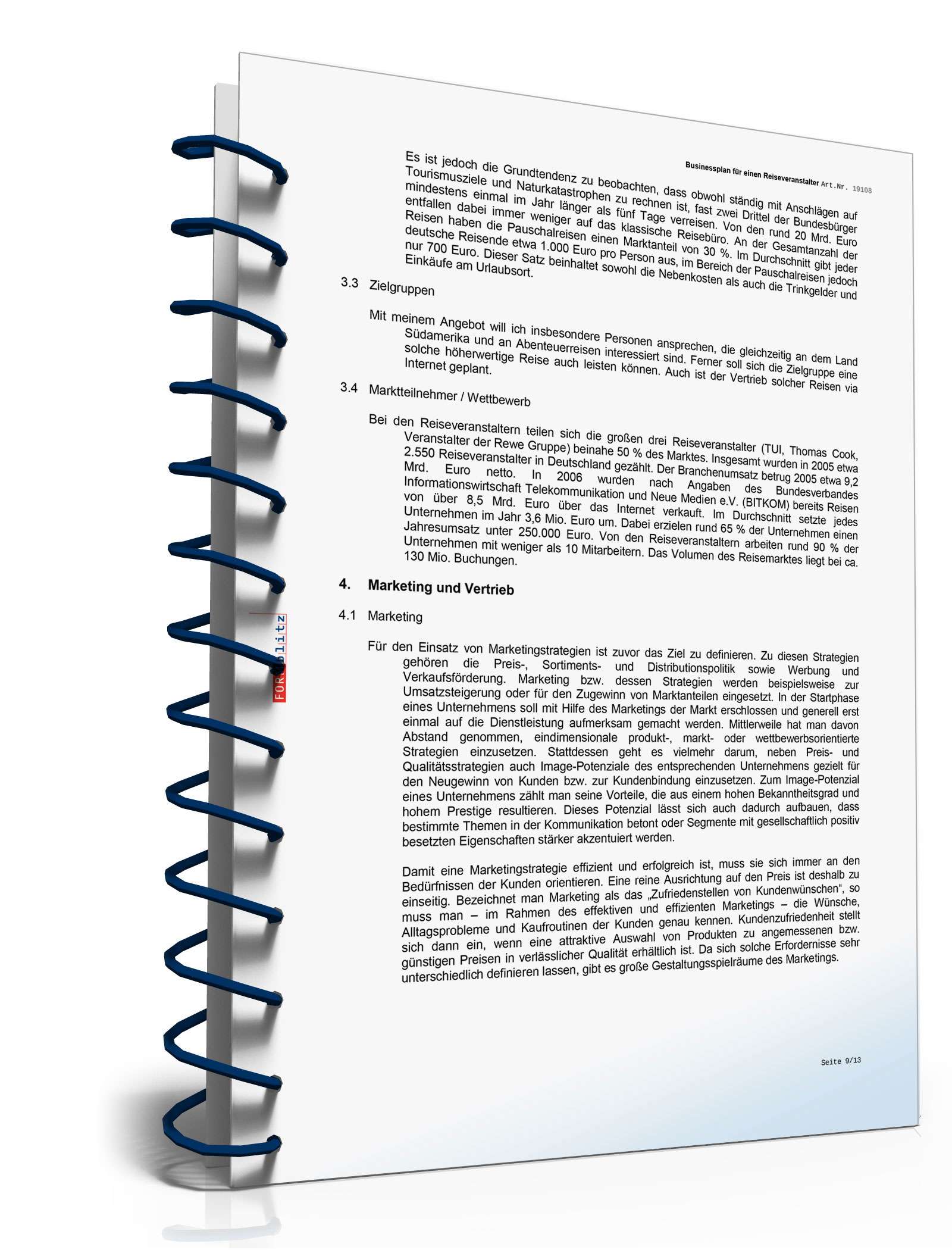 Businessplan Reiseveranstalter Excel. Seite: 12