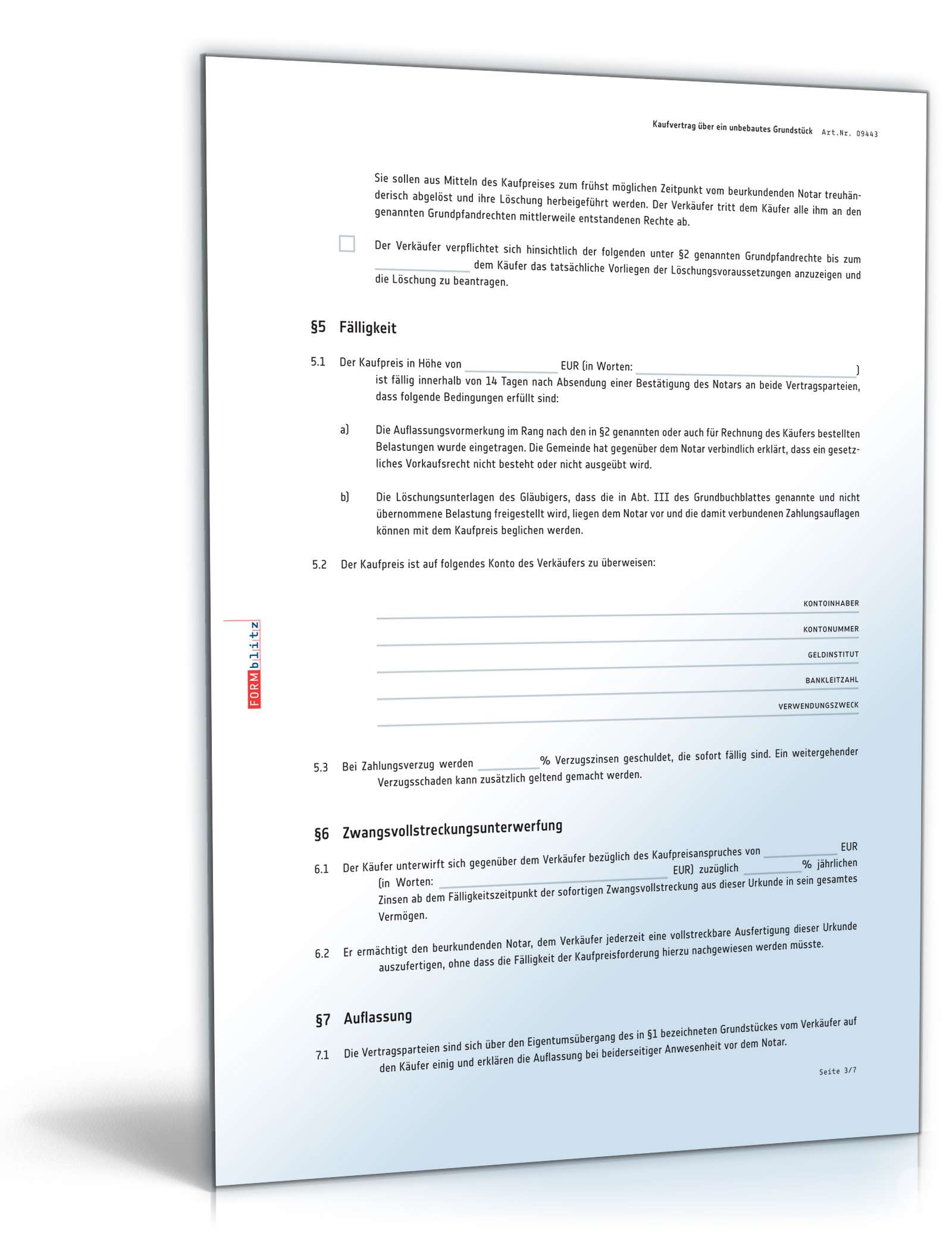 Kaufvertrag unbebautes Grundstück PDF. Seite: 3