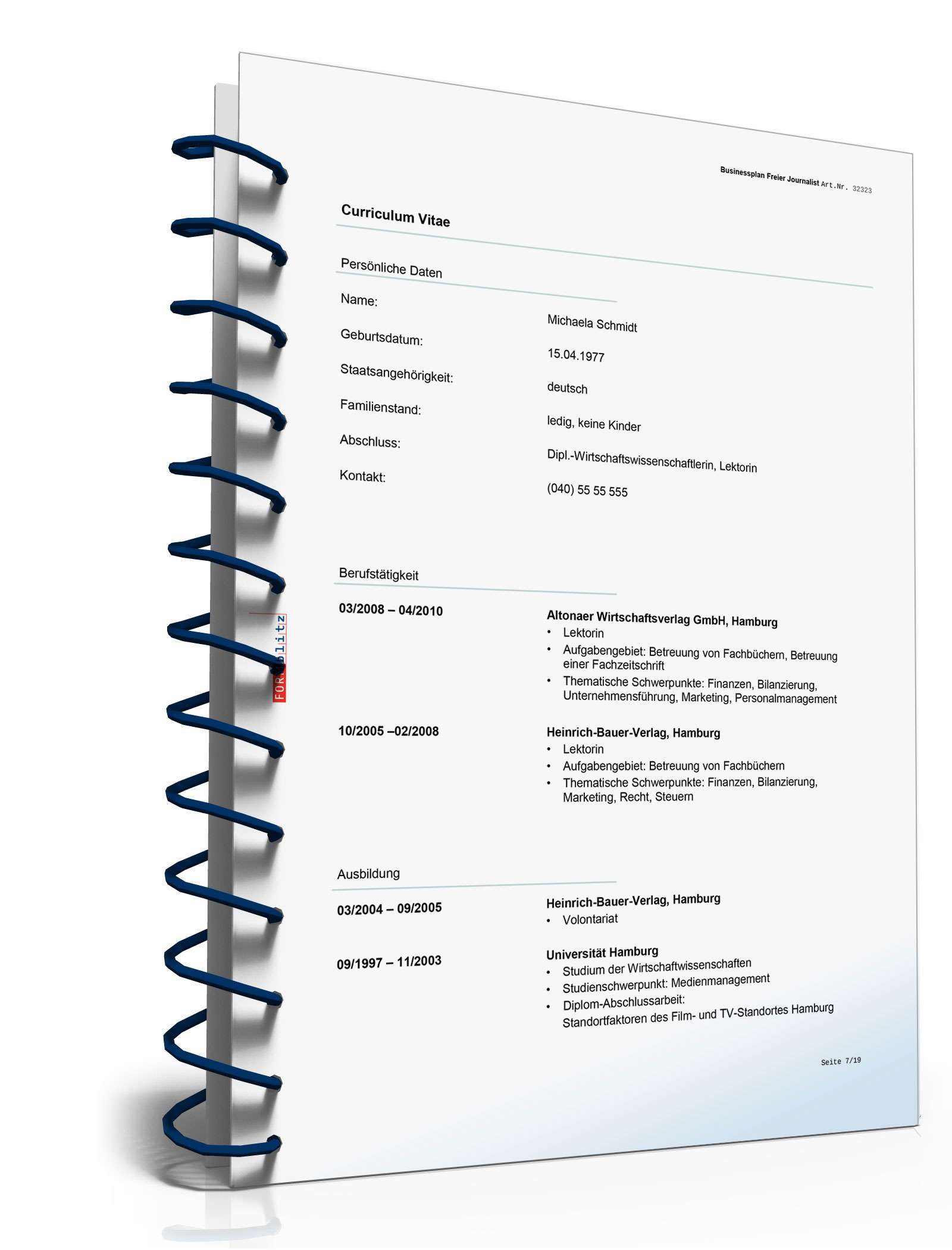 Businessplan Freier Lektor Excel. Seite: 9