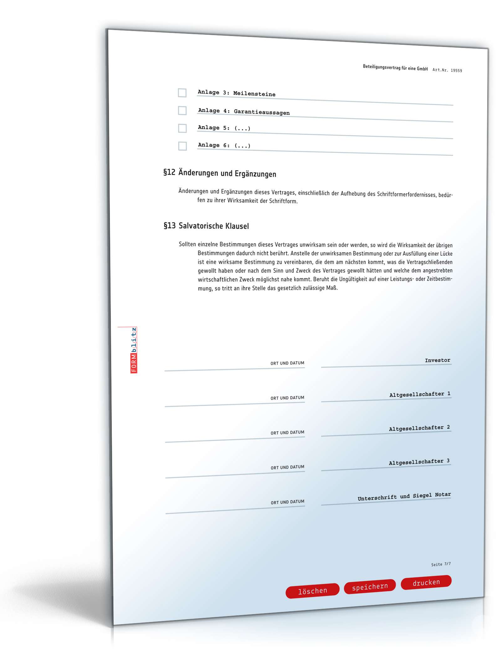 Beteiligungsvertrag GmbH PDF. Seite: 7
