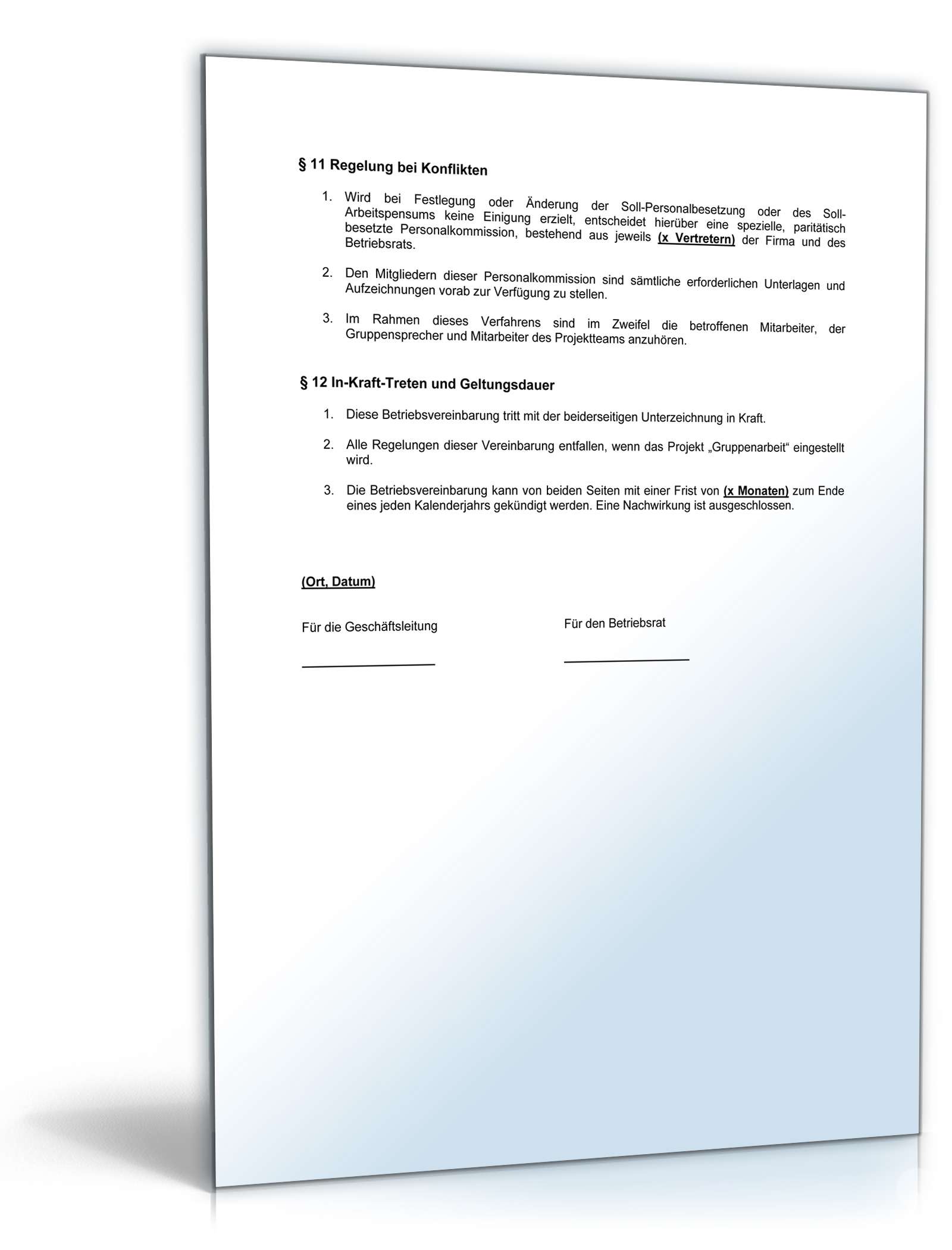 Betriebsvereinbarung Einrichtung von Gruppenarbeit PDF. Seite: 3