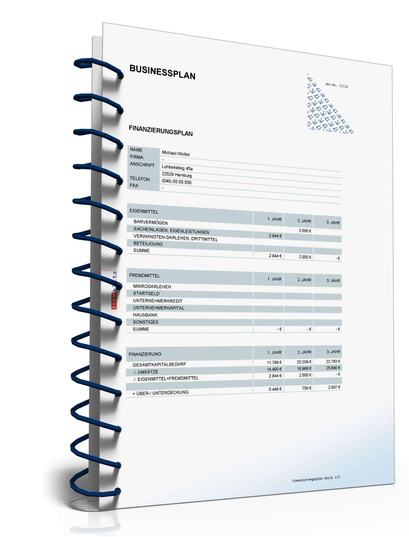 Businessplan für Freiberufler Excel. Seite: 18