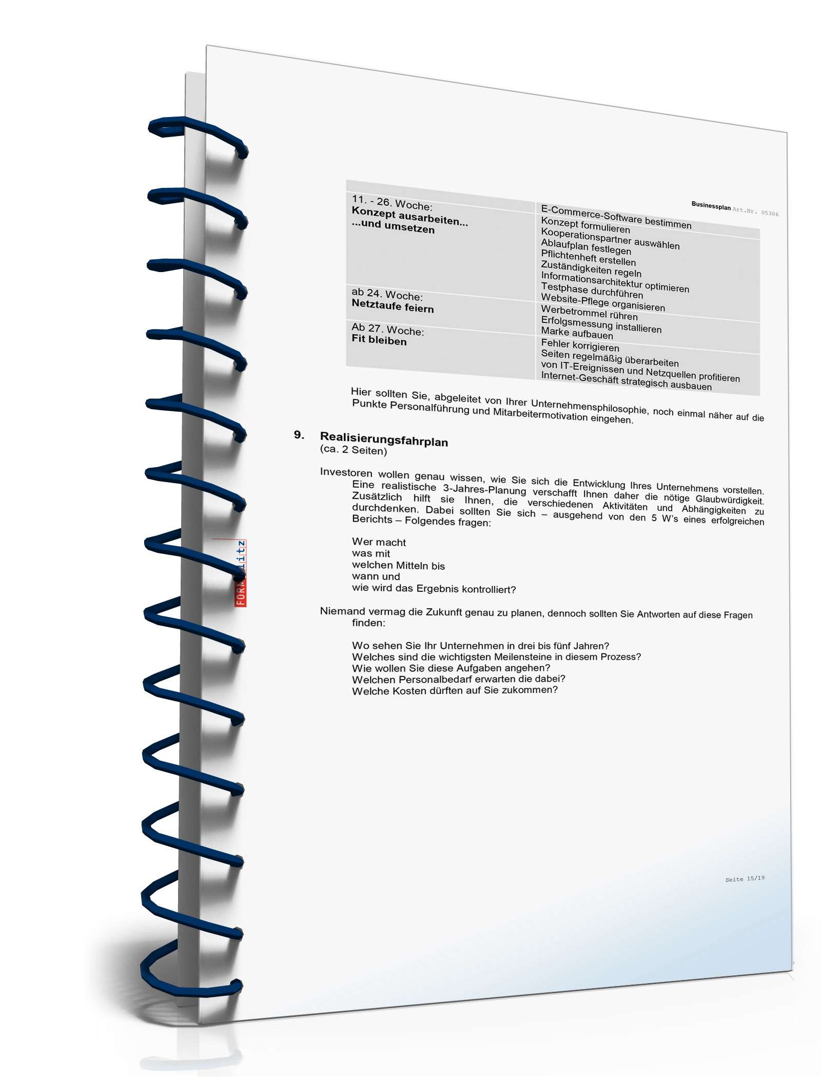 Businessplan Online-Shop Excel. Seite: 13