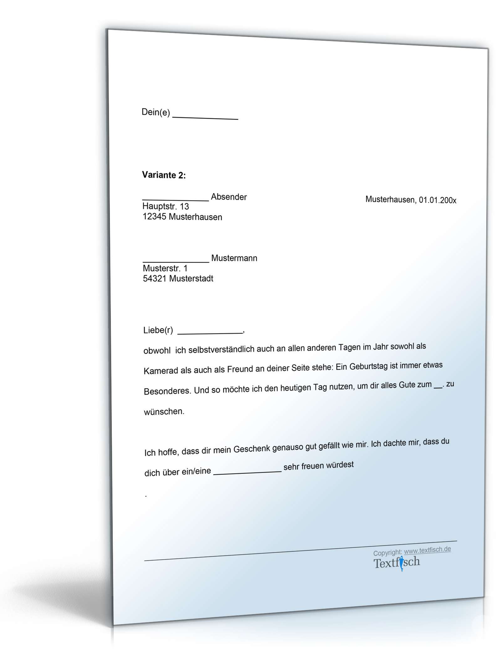 Gratulation Geburtstag Vereinsmitglied Word. Seite: 2