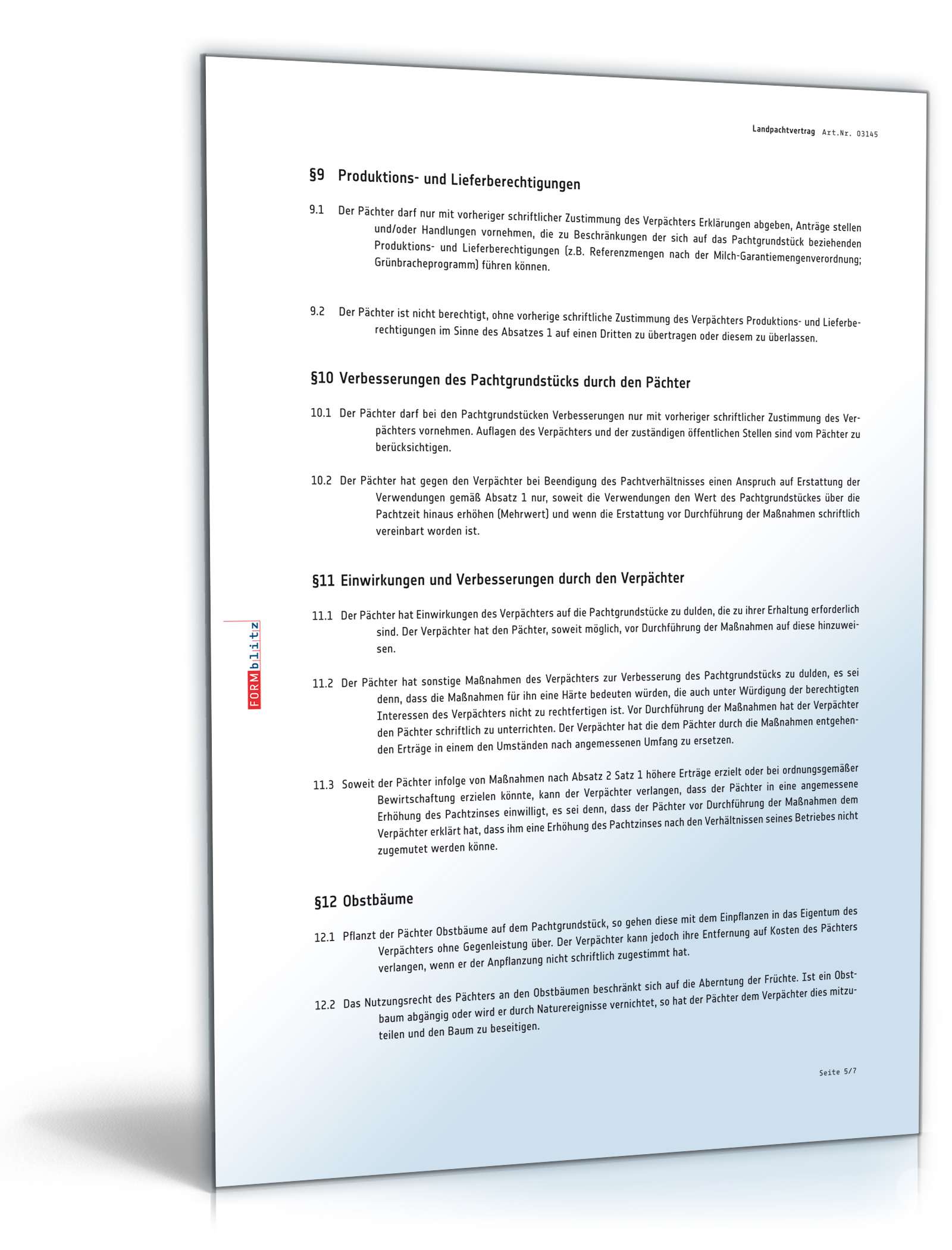 Landpachtvertrag PDF. Seite: 5