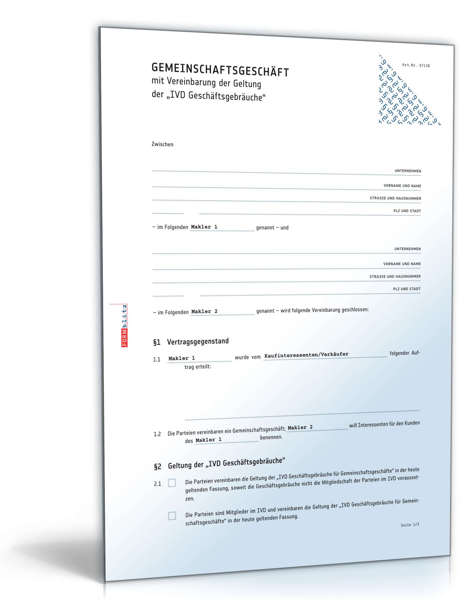 Gemeinschaftsgeschäft zwischen Maklern PDF