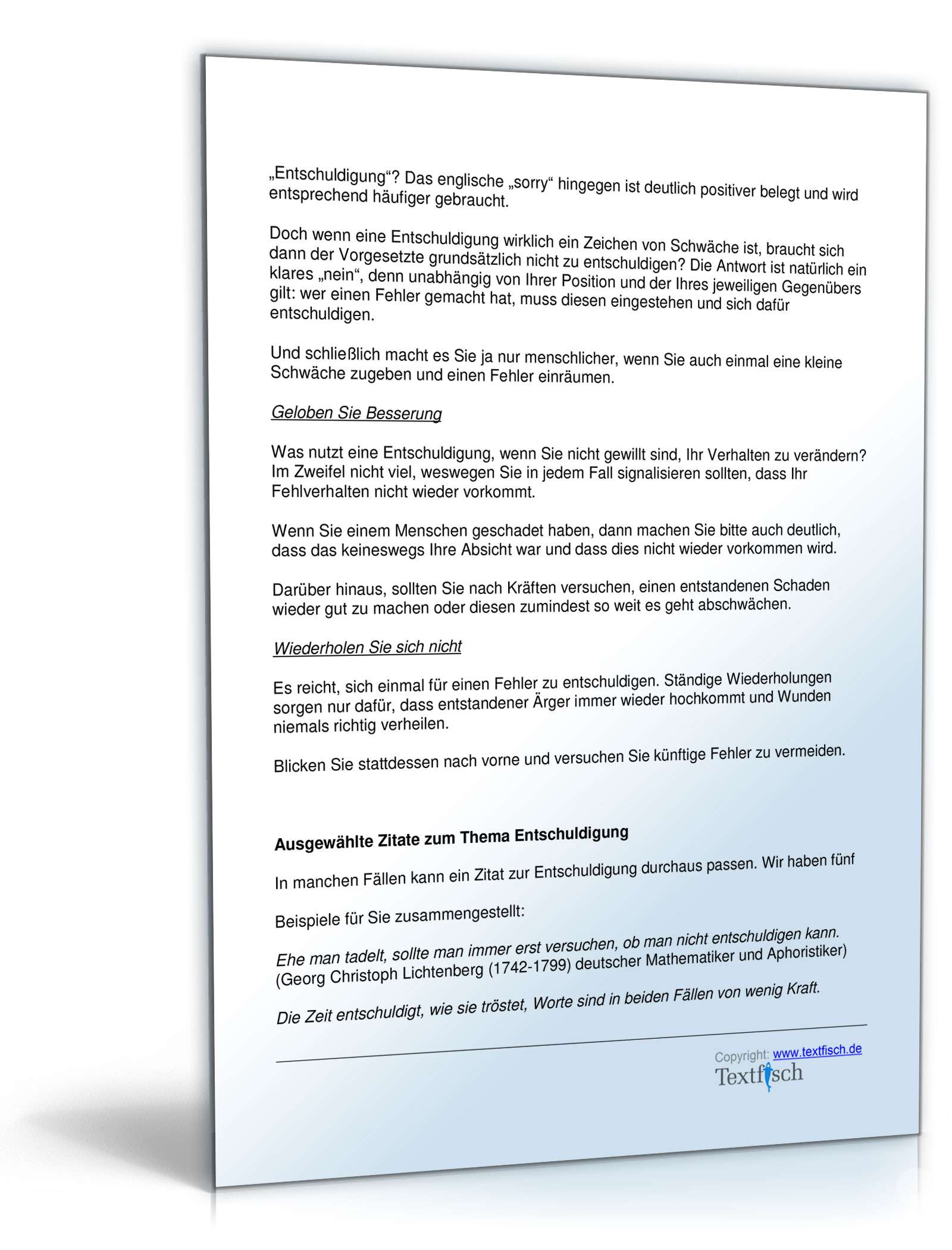 Entschuldigung schlechter Kundenservice PDF. Seite: 5