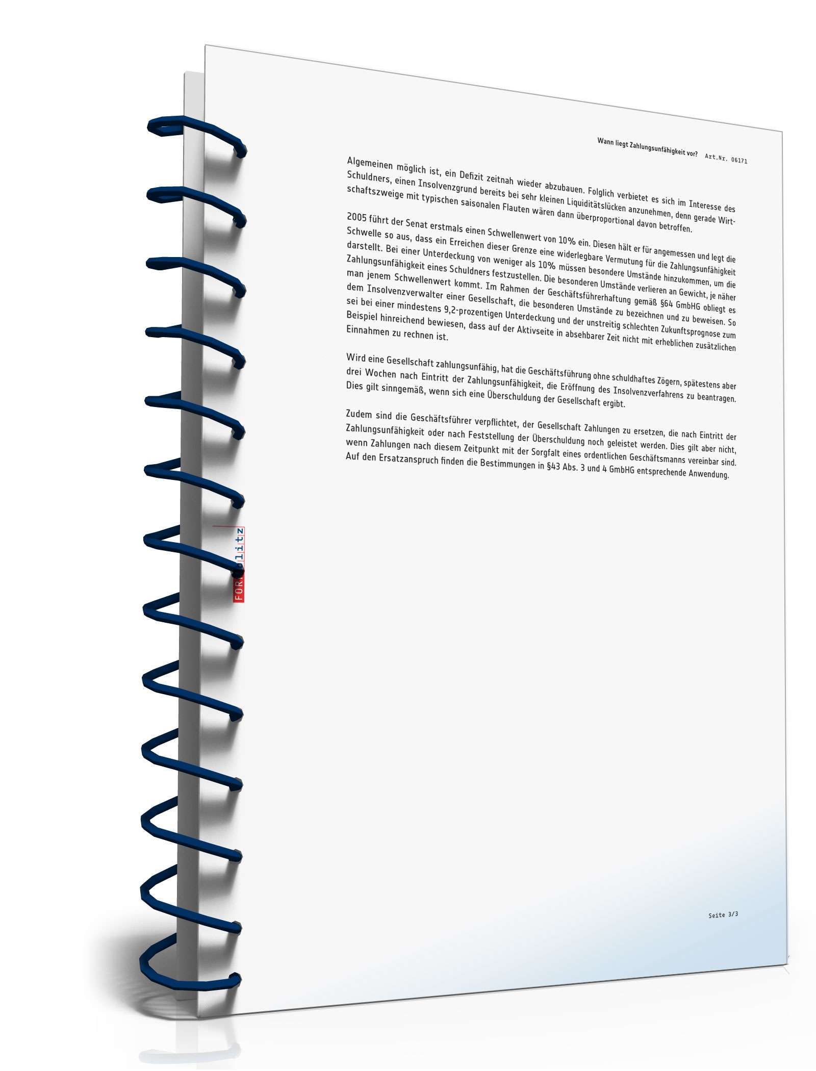 Wann liegt Zahlungsunfähigkeit einer Gesellschaft vor? PDF. Seite: 4