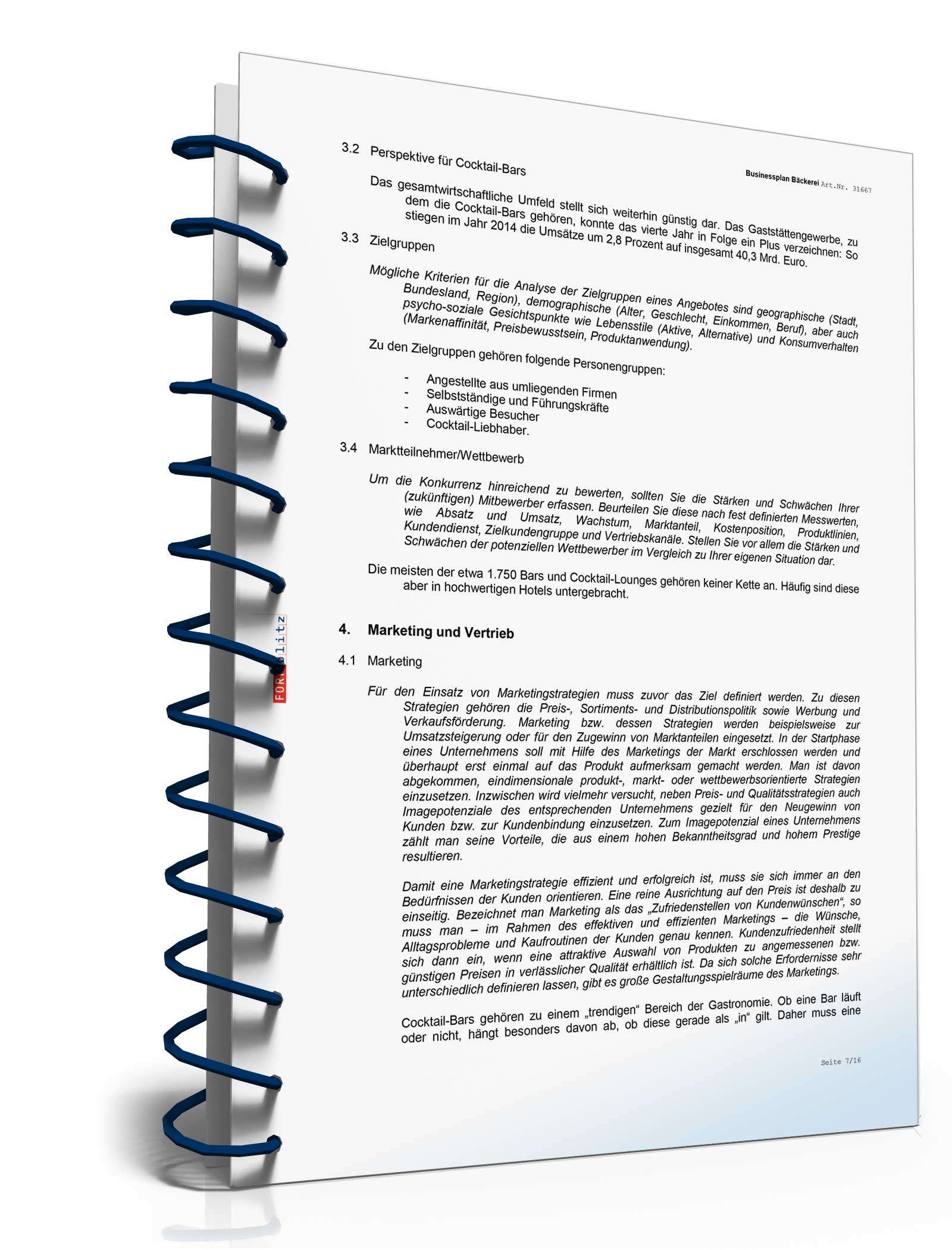 Businessplan Cocktailbar Excel. Seite: 7