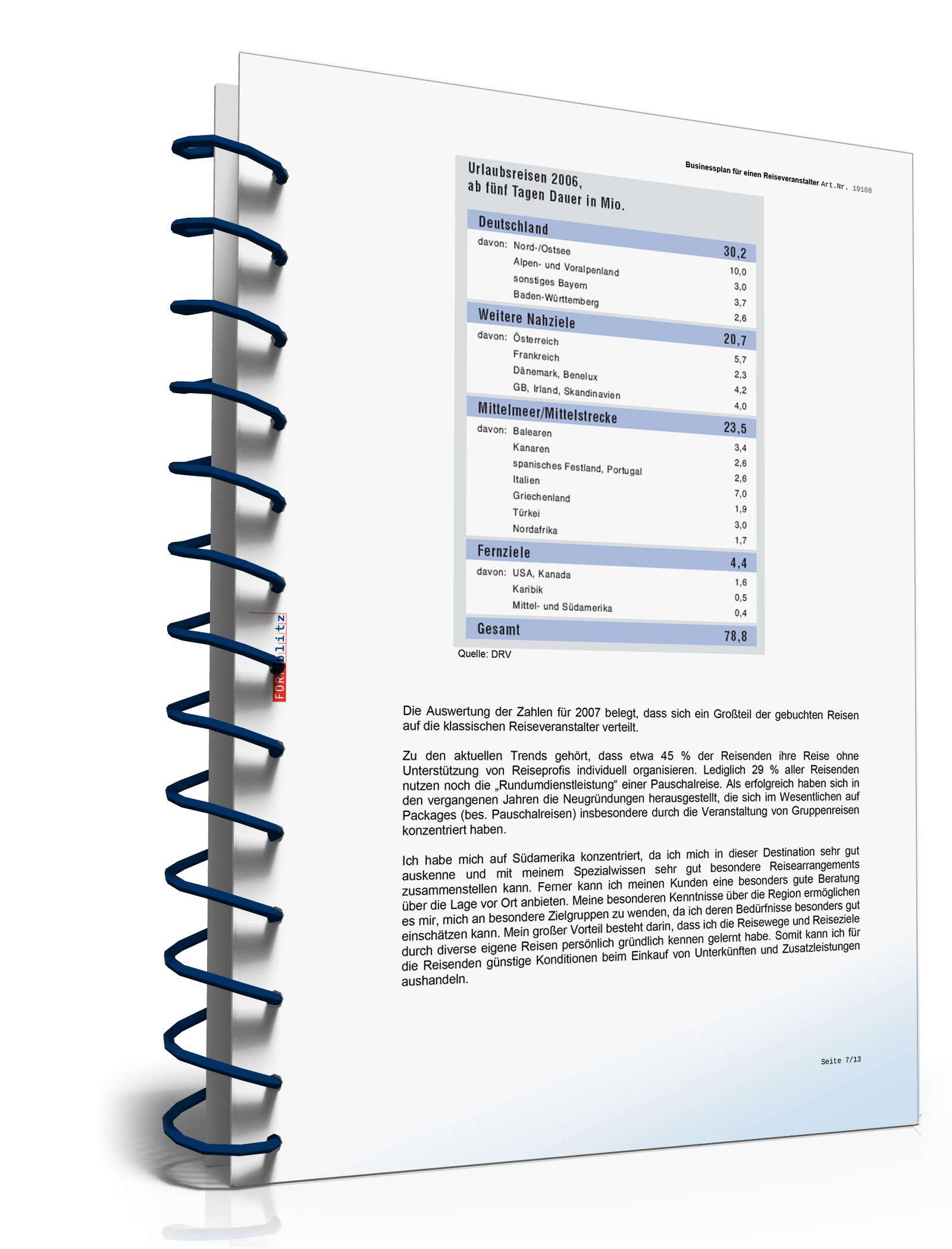 Businessplan Reiseveranstalter Excel. Seite: 10