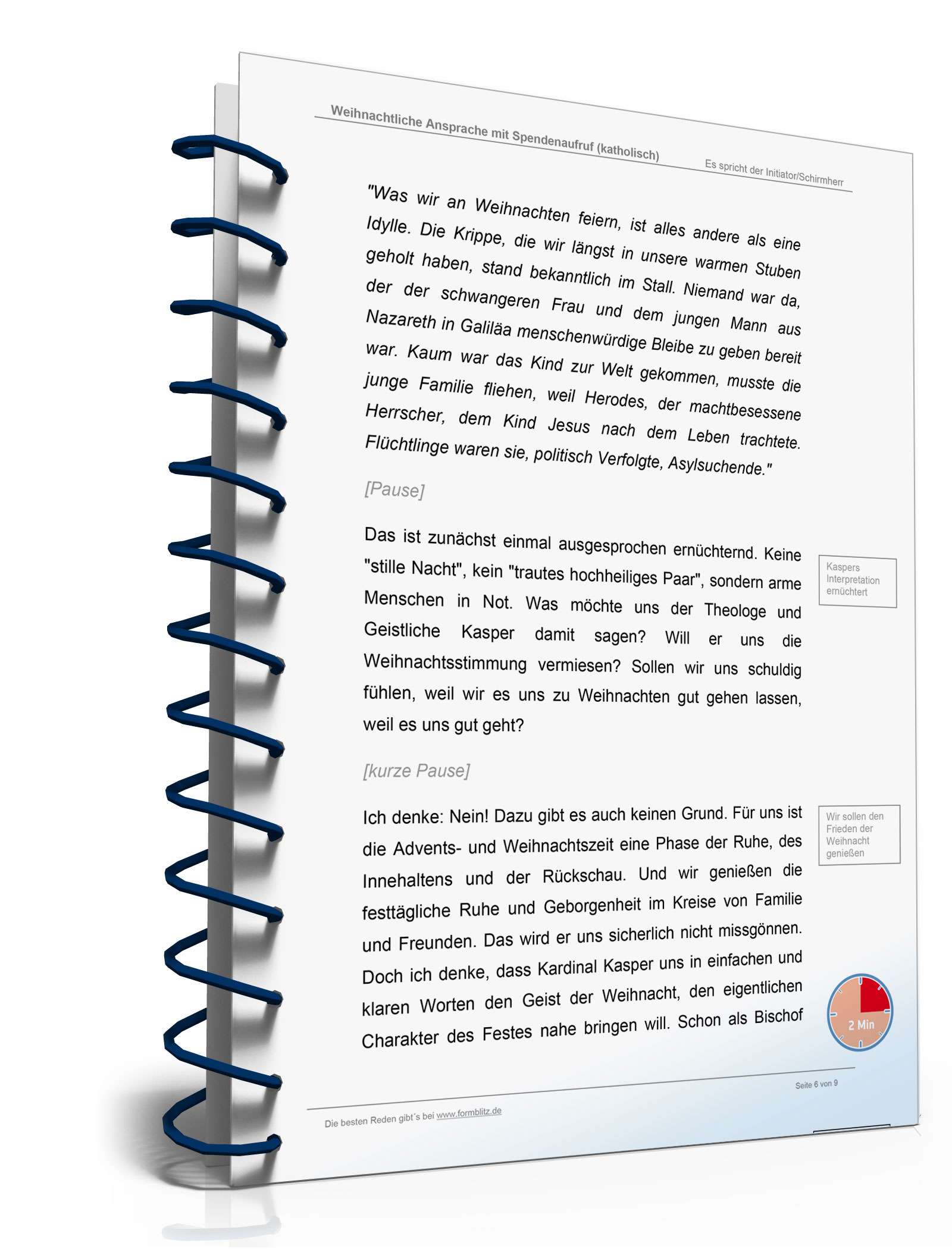 Katholische Weihnachtsansprache mit Spendenaufruf Word. Seite: 6