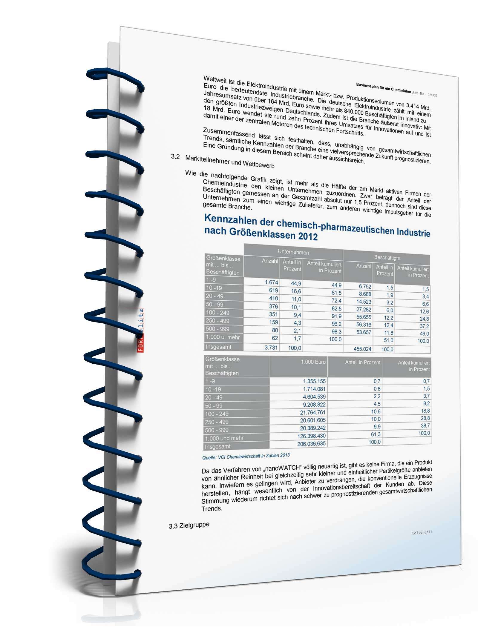 Businessplan Chemielabor/Chemieunternehmen Excel. Seite: 8
