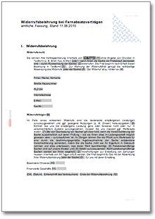 Widerrufsbelehrung Verbraucherbauvertrag Word