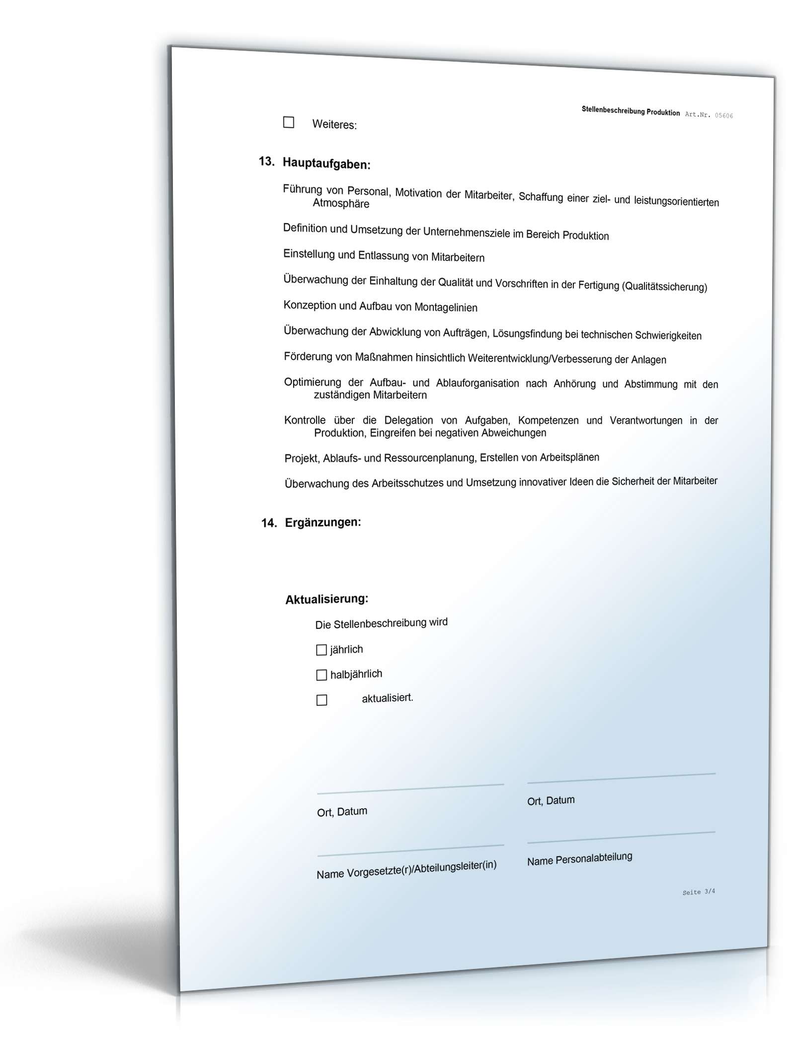 Stellenbeschreibung Abteilungsleitung Word. Seite: 3