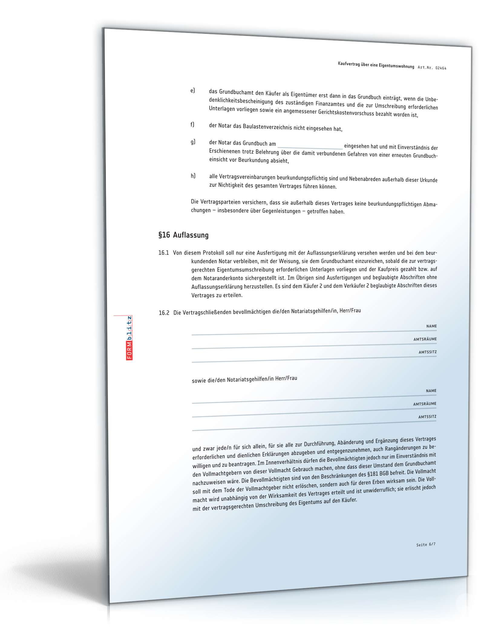 Kaufvertrag Eigentumswohnung PDF. Seite: 6