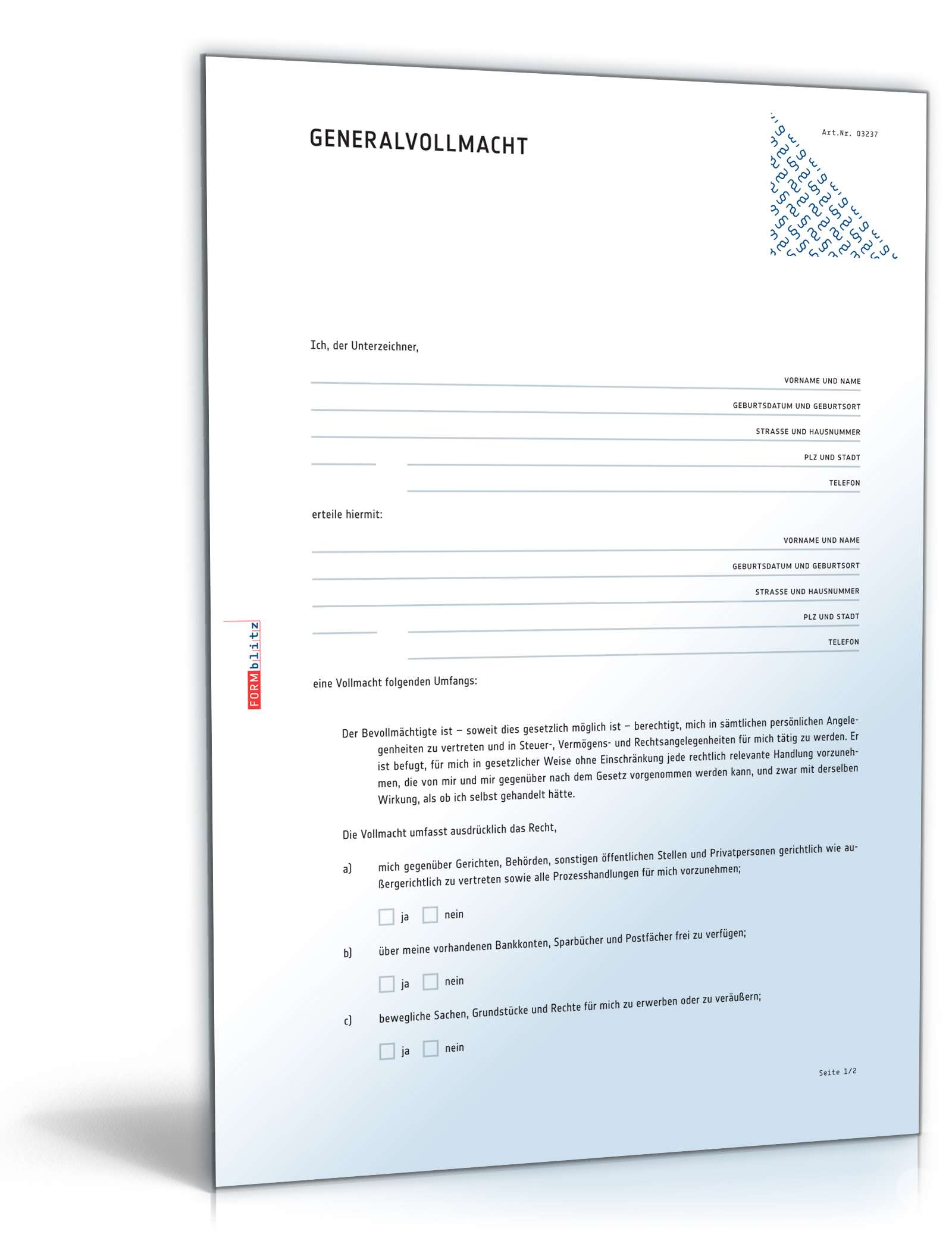 Generalvollmacht PDF