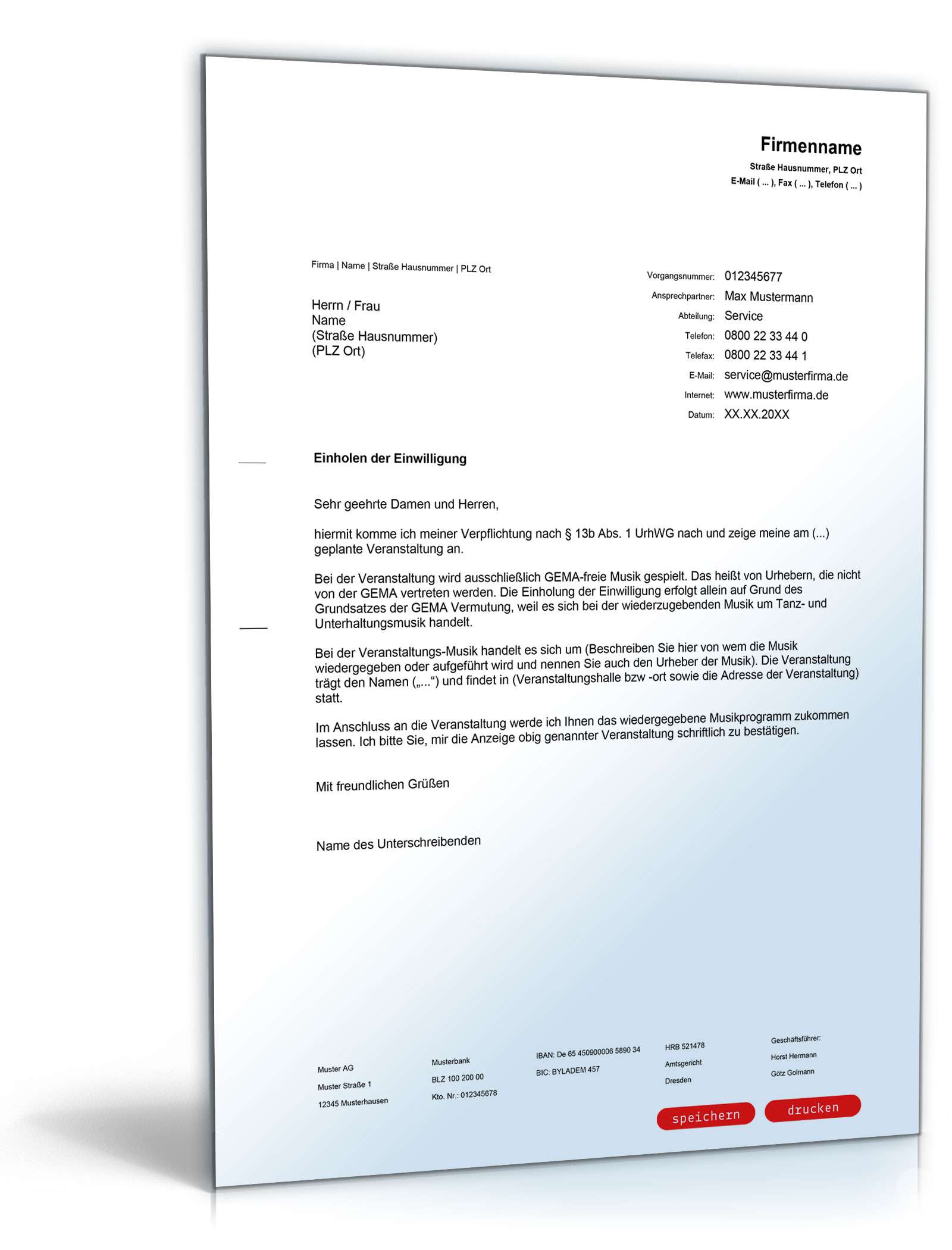 Anmeldung einer Veranstaltung bei der GEMA  PDF