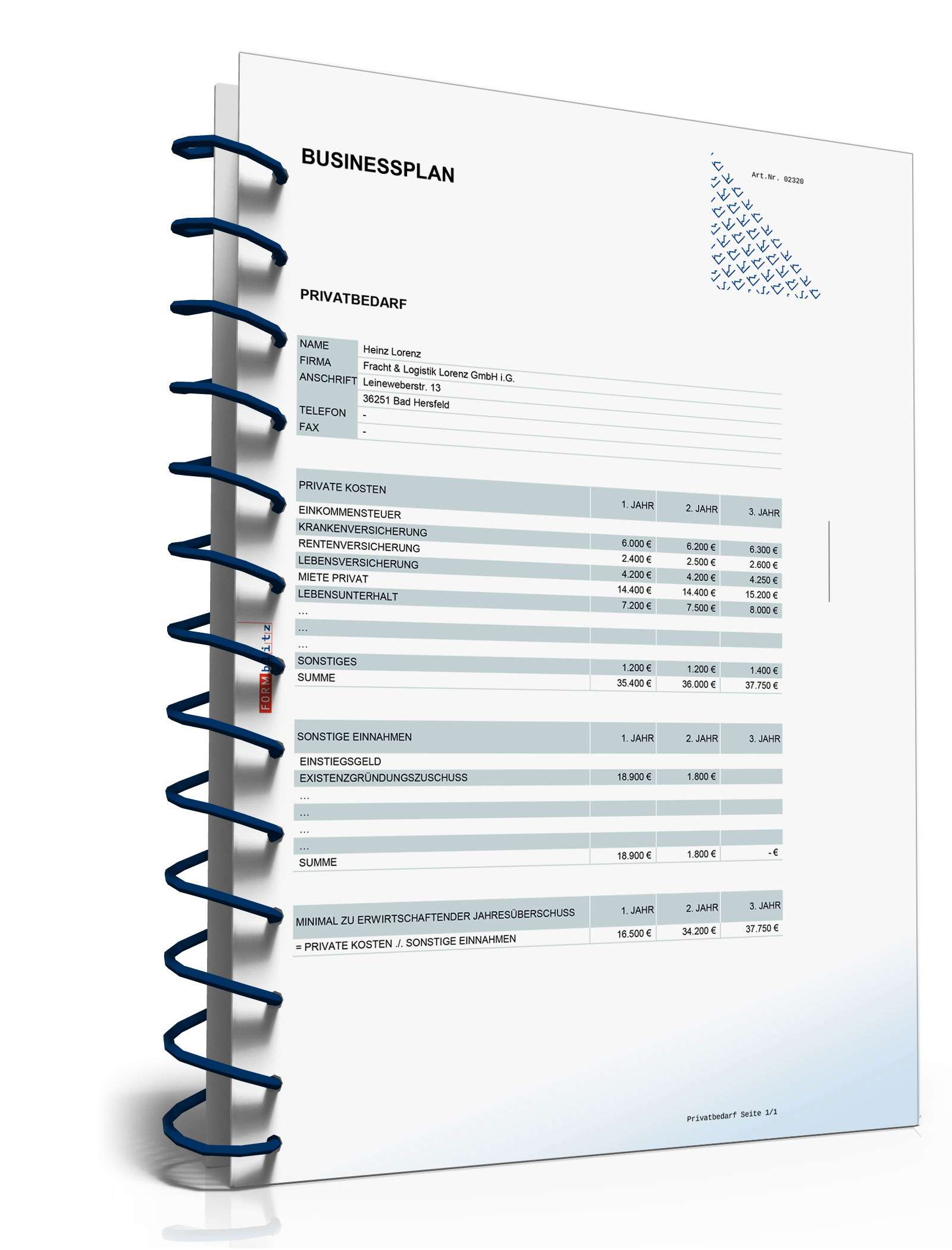 Businessplan Transport-Unternehmen Excel. Seite: 31