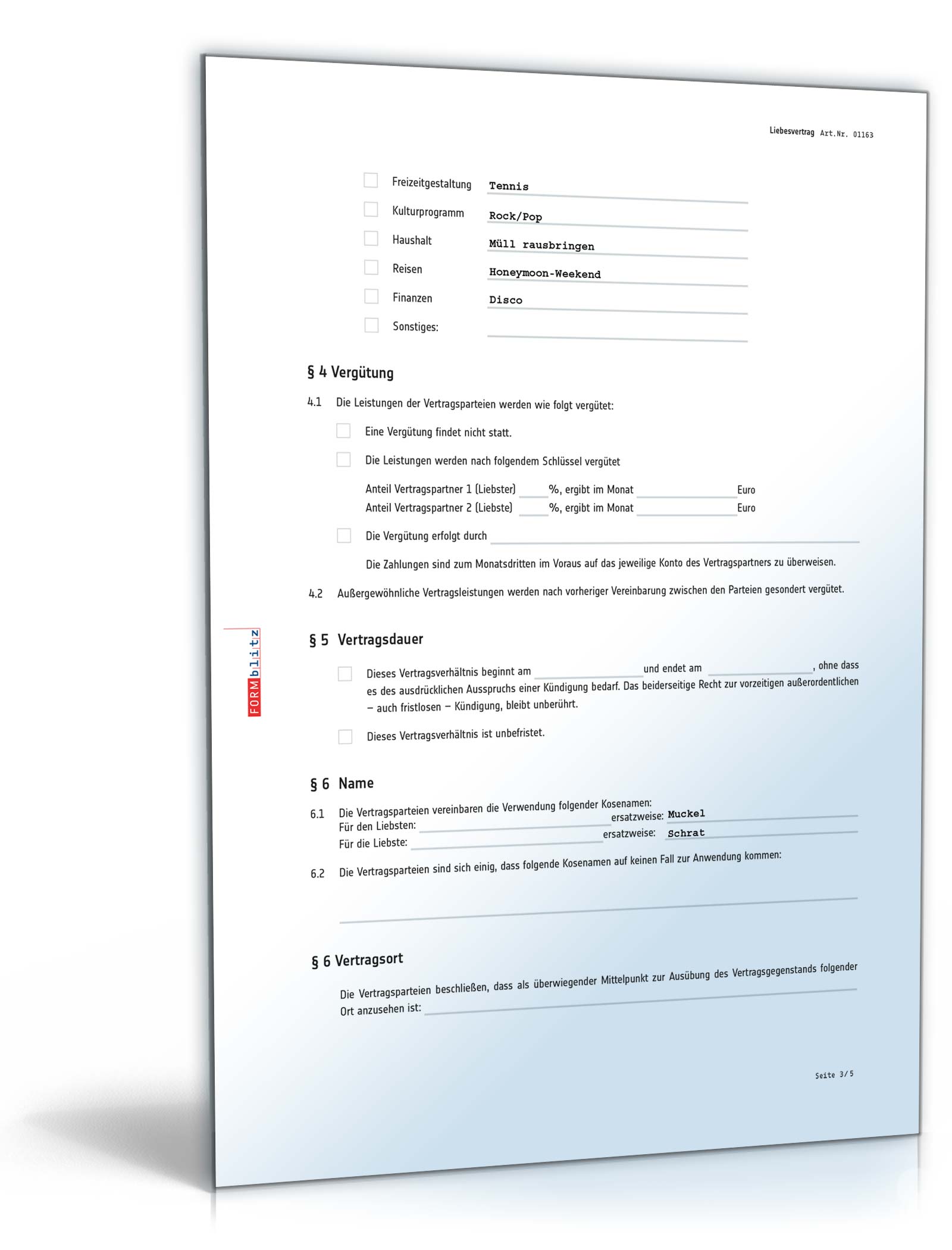 Liebesvertrag PDF. Seite: 3