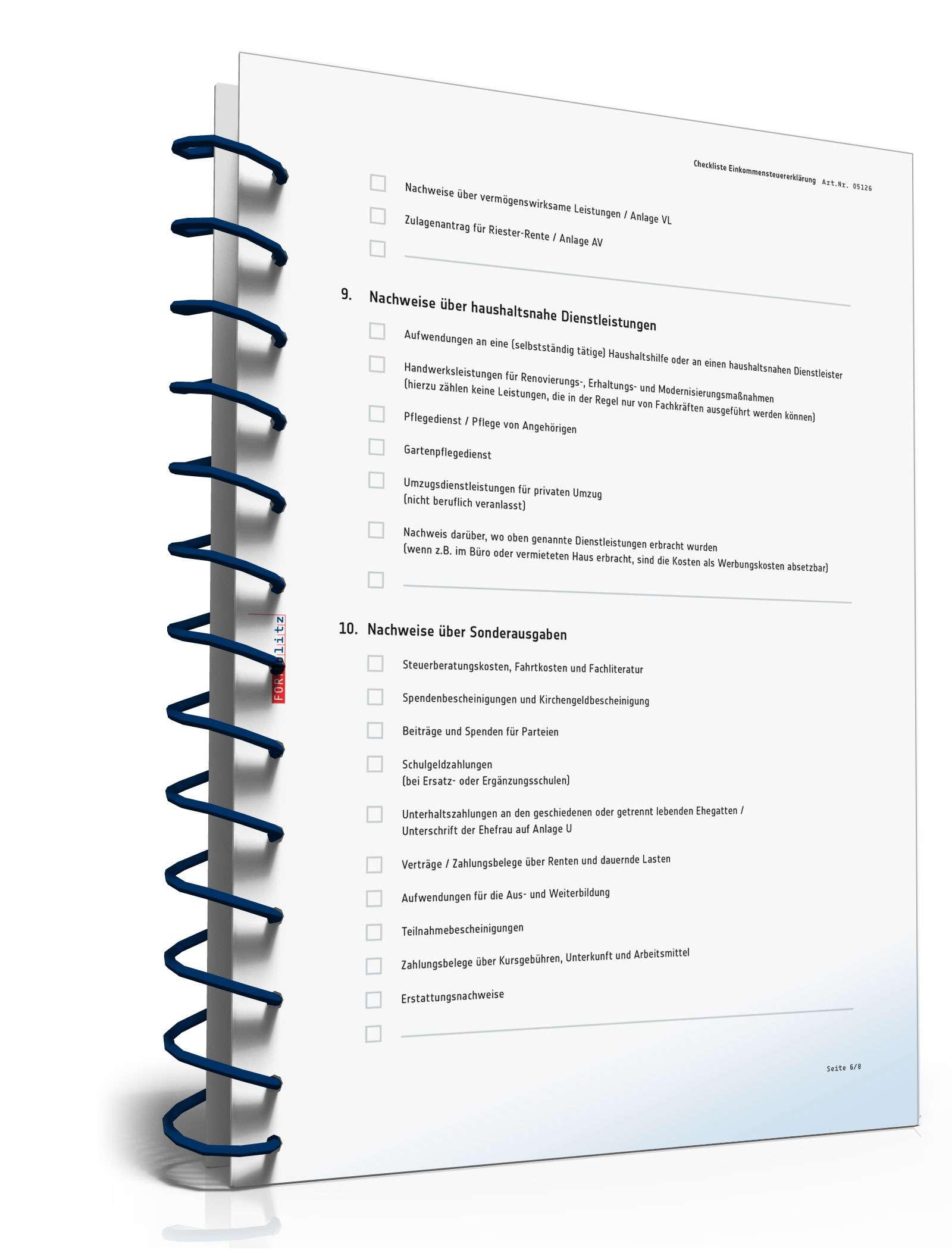 Checkliste Gespräch beim Steuerberater PDF. Seite: 6