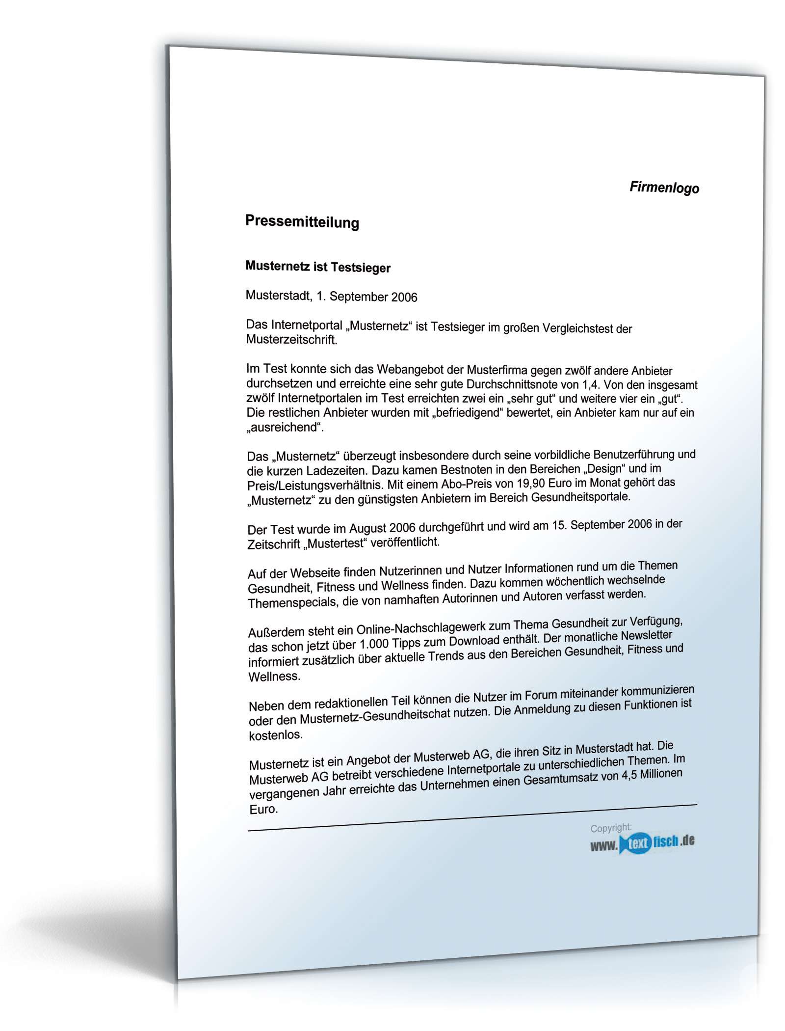 Pressemitteilung über Gewinn eines Tests der Dienstleister