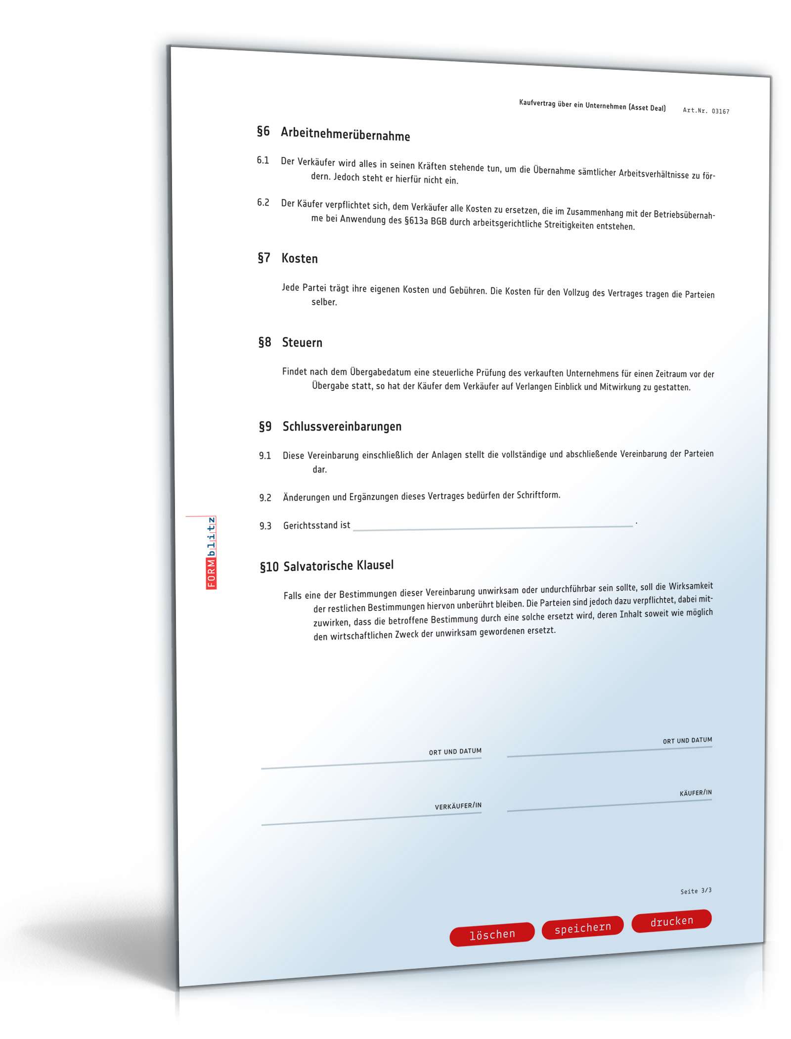 Unternehmenskaufvertrag PDF. Seite: 3