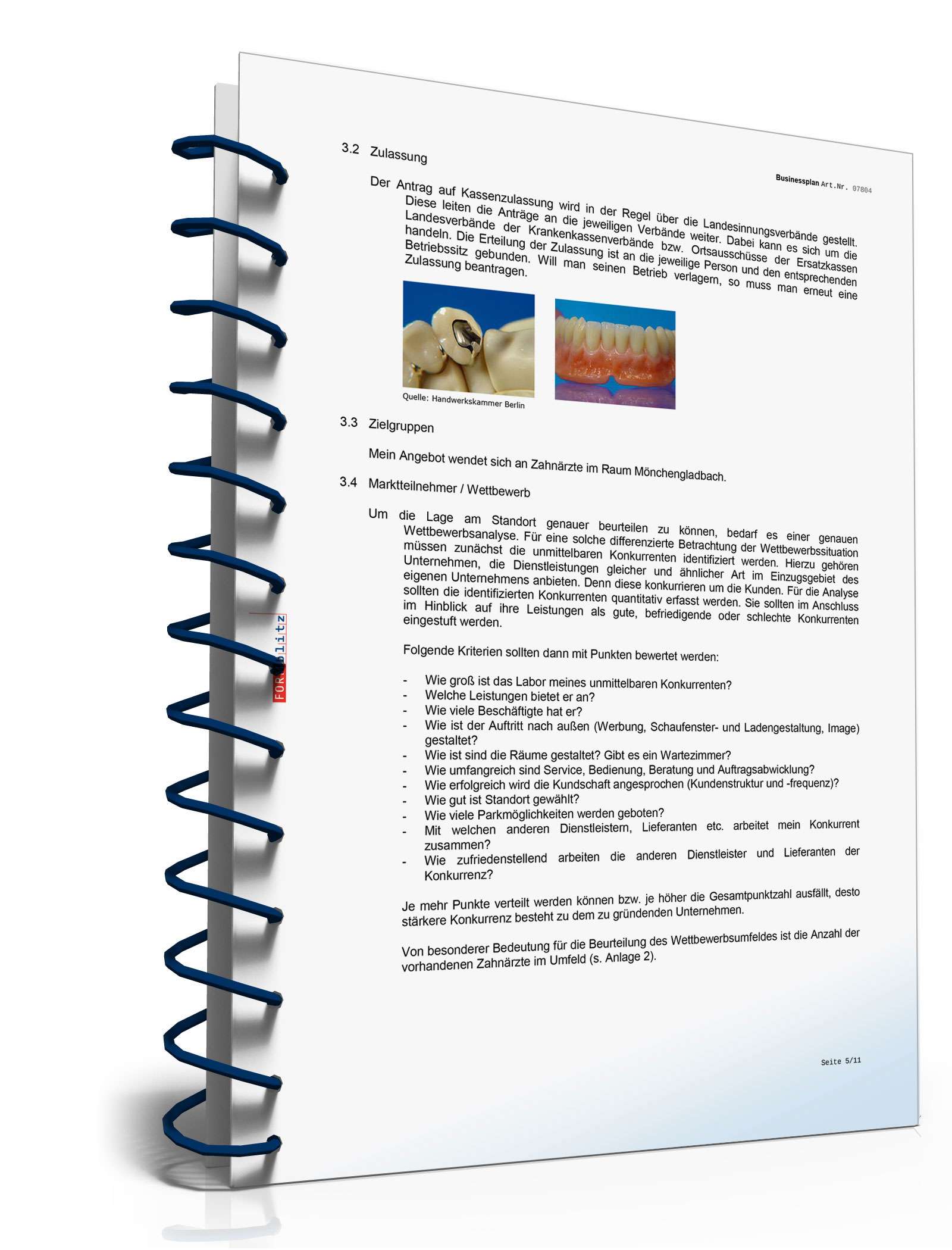 Businessplan Dentallabor Excel. Seite: 8