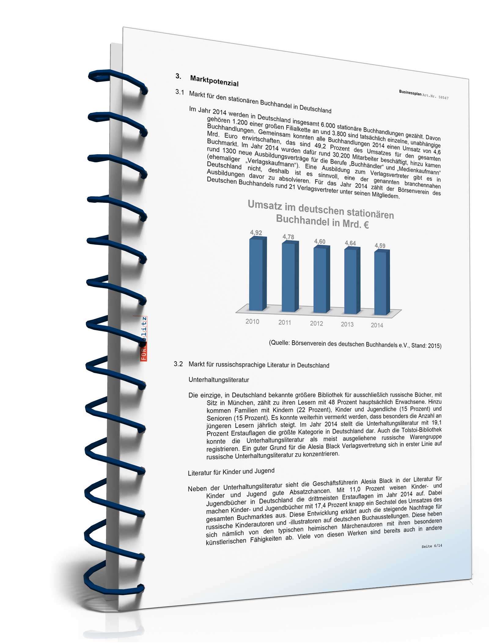 Businessplan Verlagsvertretung Excel. Seite: 4