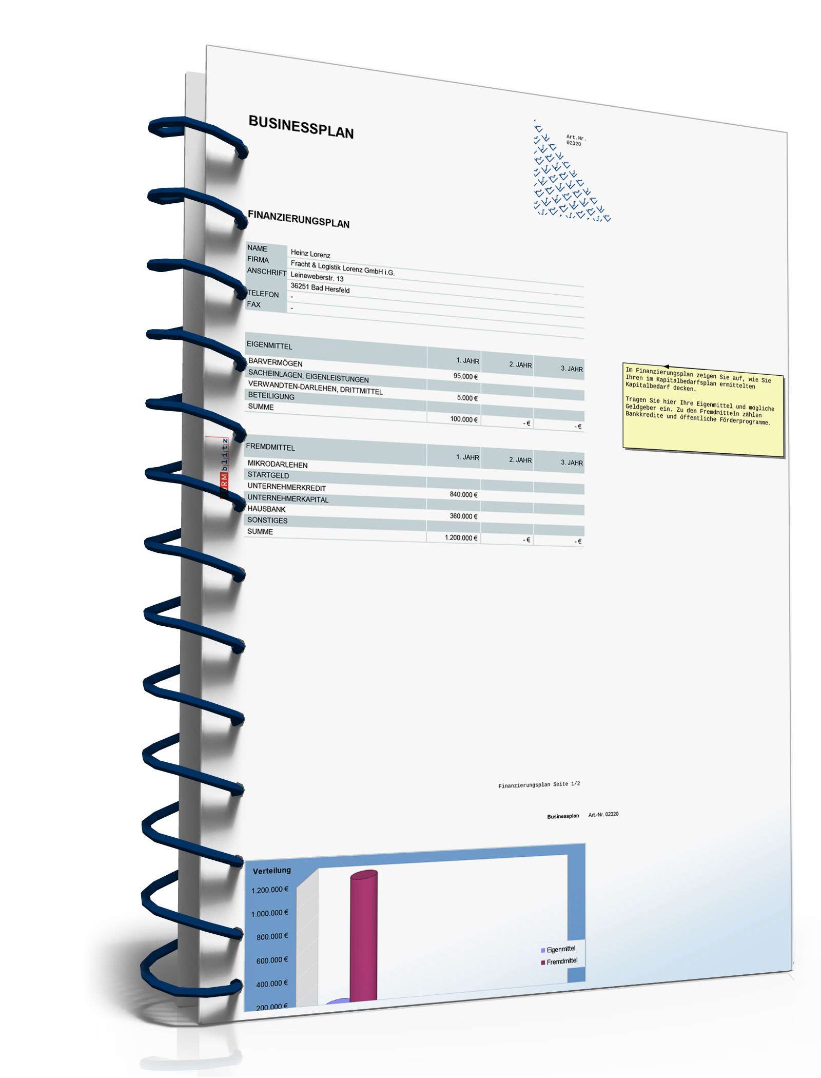Businessplan Transport-Unternehmen Excel. Seite: 20