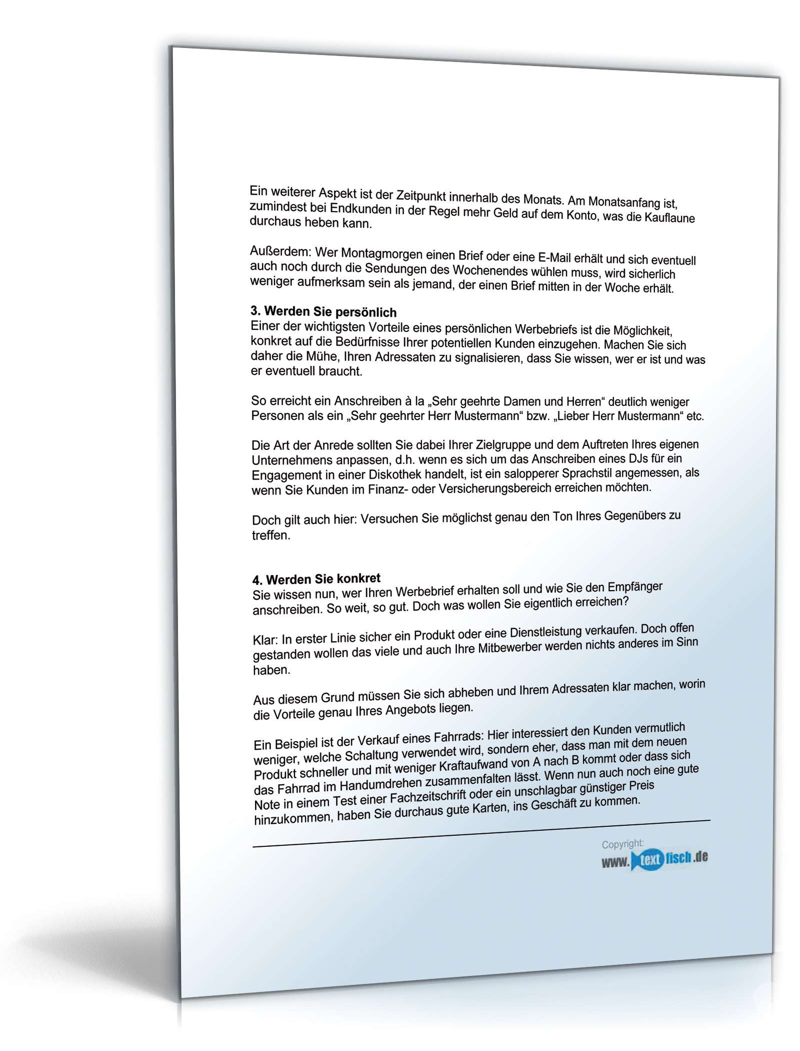 Begleitbrief zum Werbebrief Hotel PDF. Seite: 3