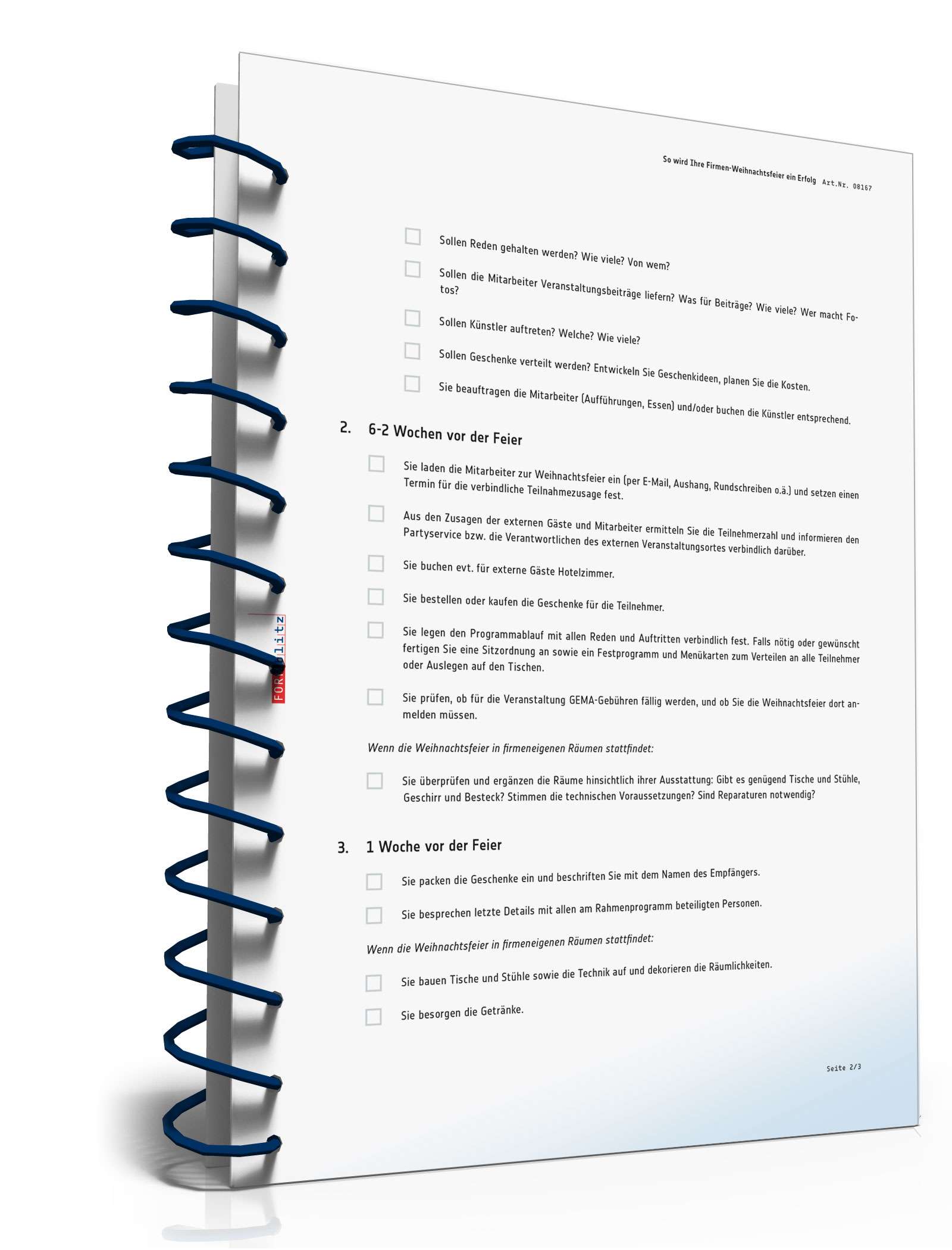 Checkliste Firmen-Weihnachtsfeier PDF. Seite: 2