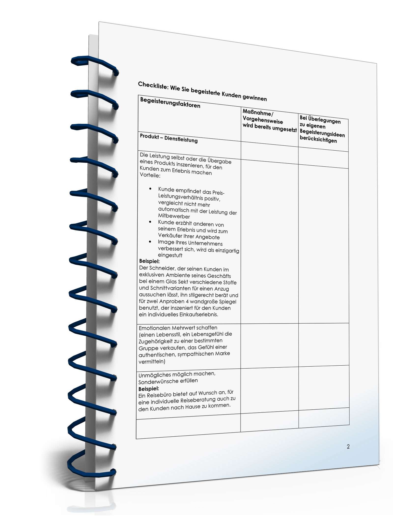 Checkliste Begeisterte Kunden gewinnen PDF. Seite: 2