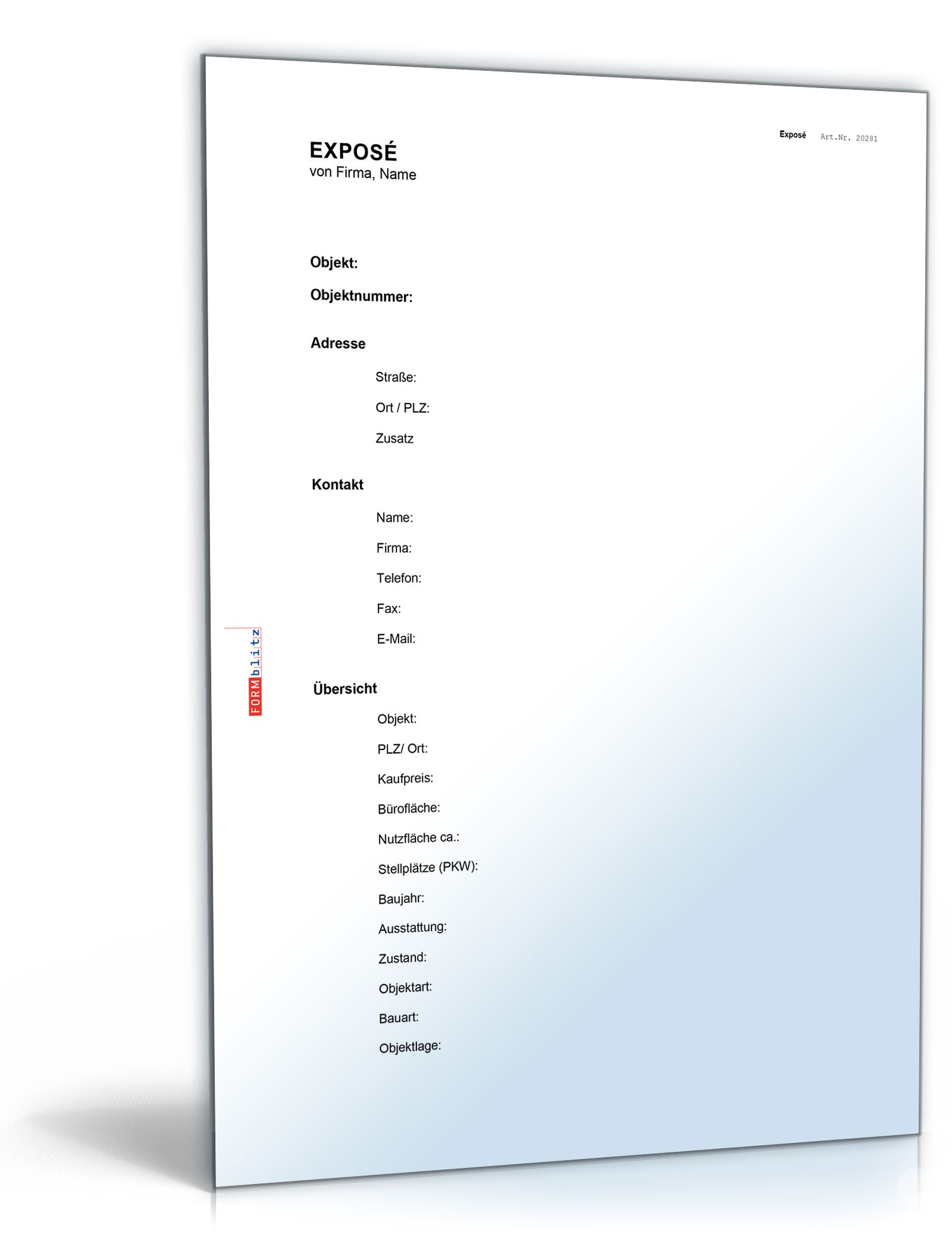 Makler-Exposé Gewerberaum Word