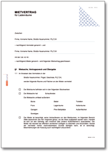Gewerbemietvertrag Ladenräume Word