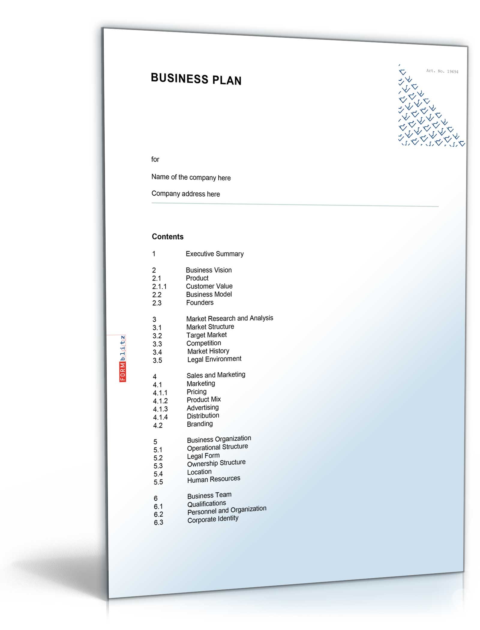 Businessplan auf Englisch Excel. Seite: 4