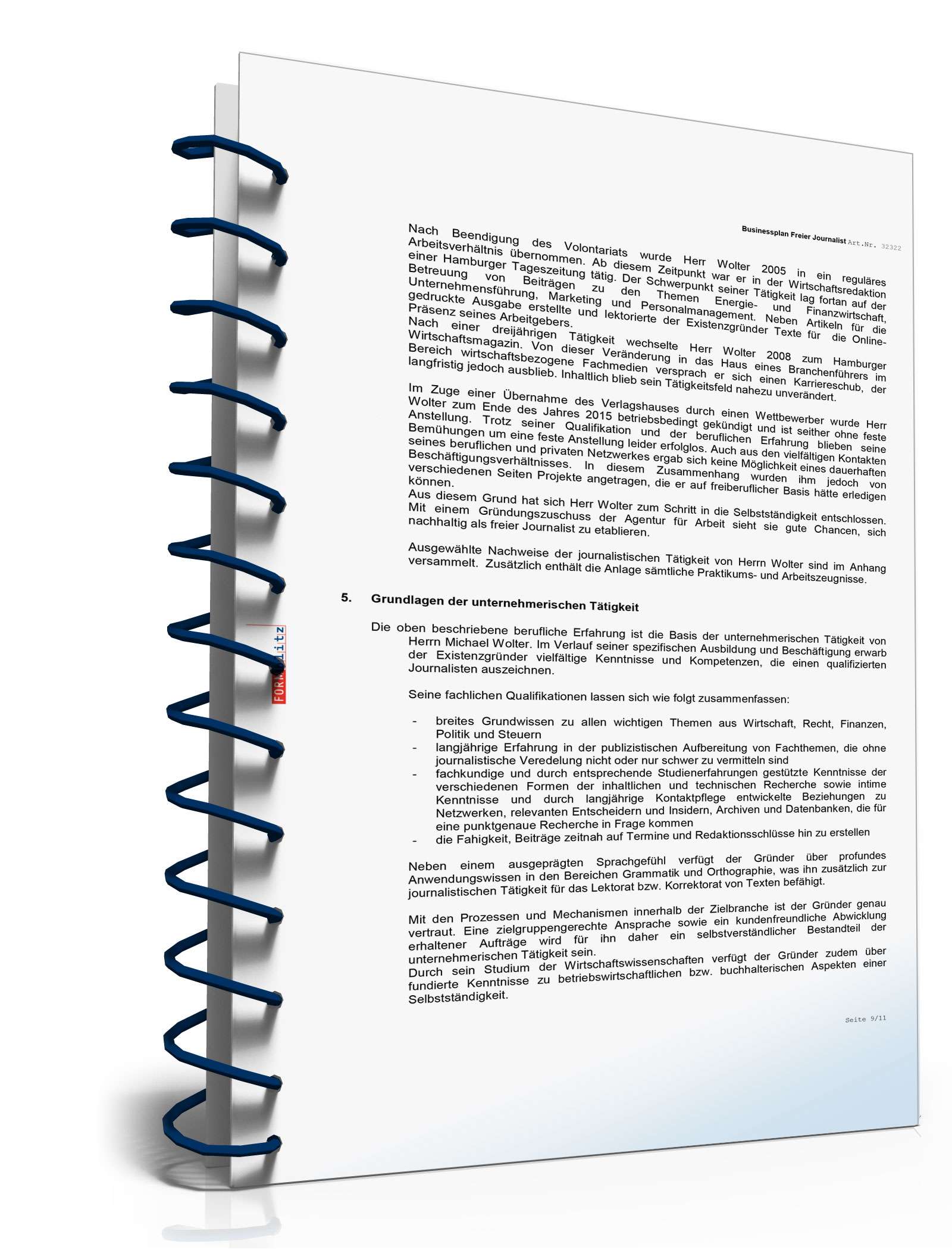 Businessplan Freier Journalist Excel. Seite: 7