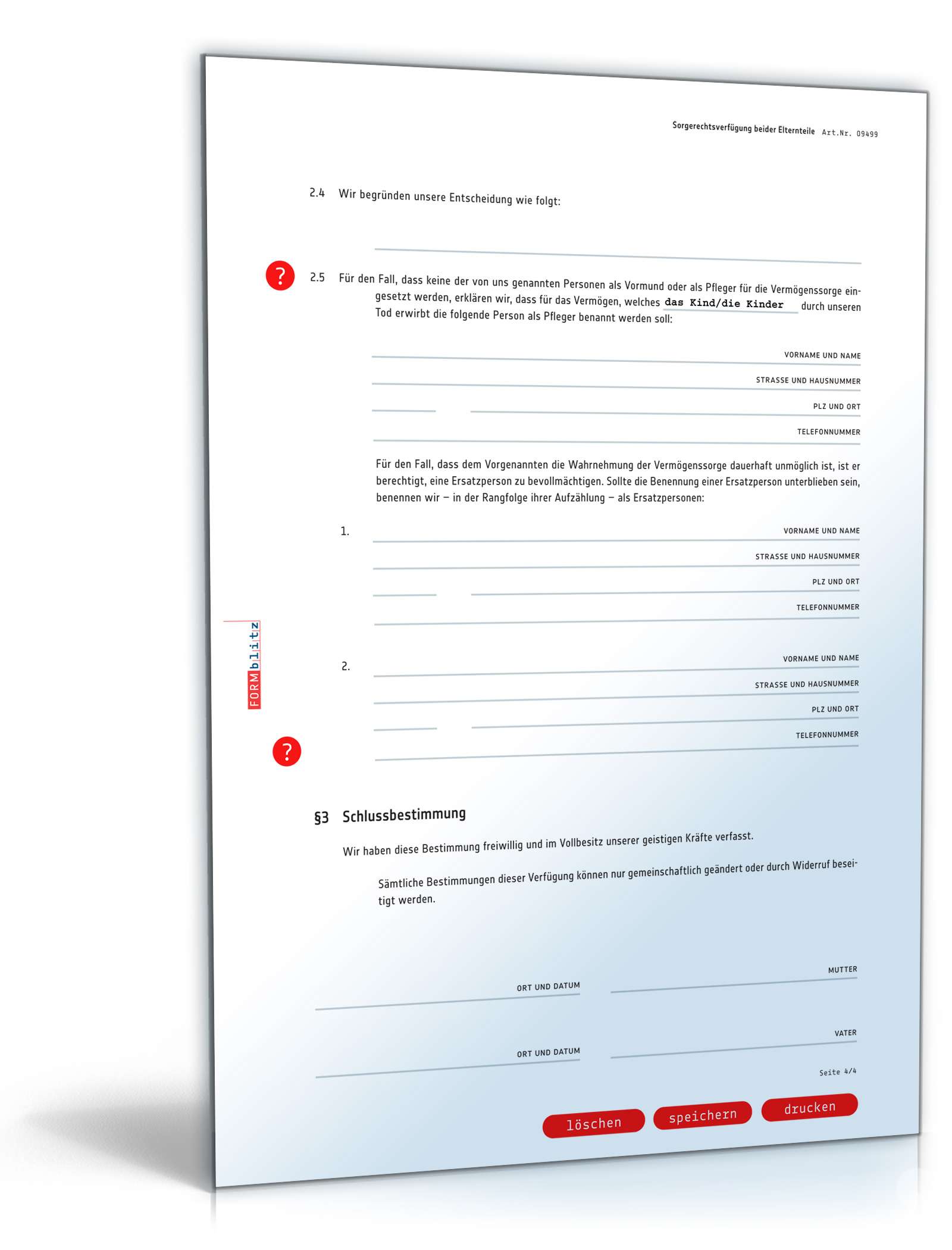 Sorgerechtsverfügung Eltern PDF. Seite: 4